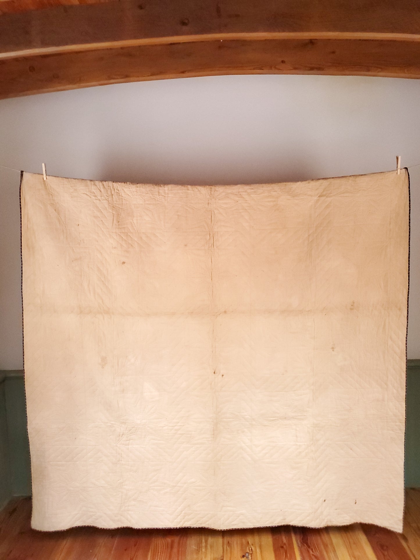 Star Madder Mourning Prints Handmade Antique Quilt