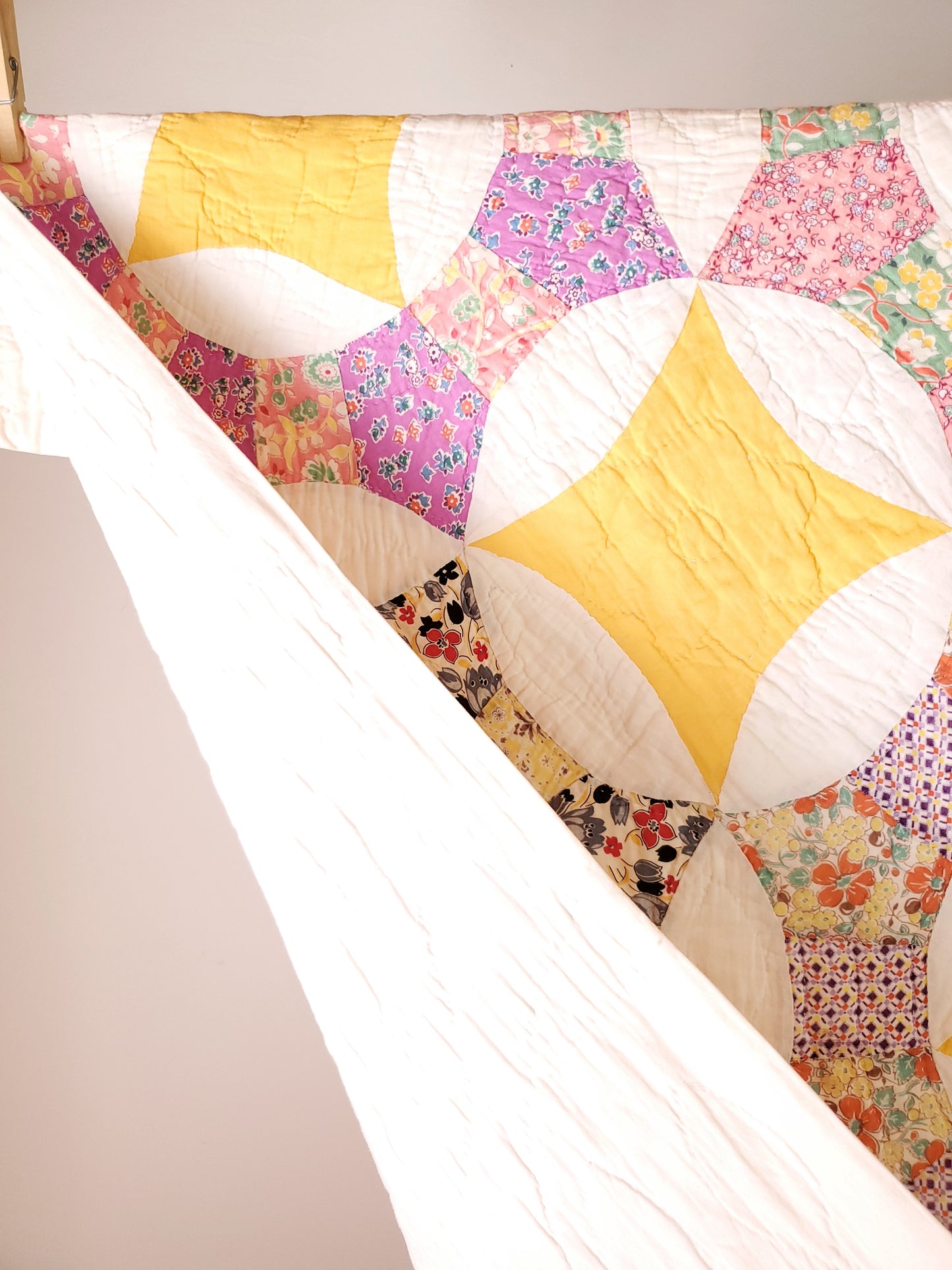 Vintage Feed Sack Ceasar's Crown Quilt