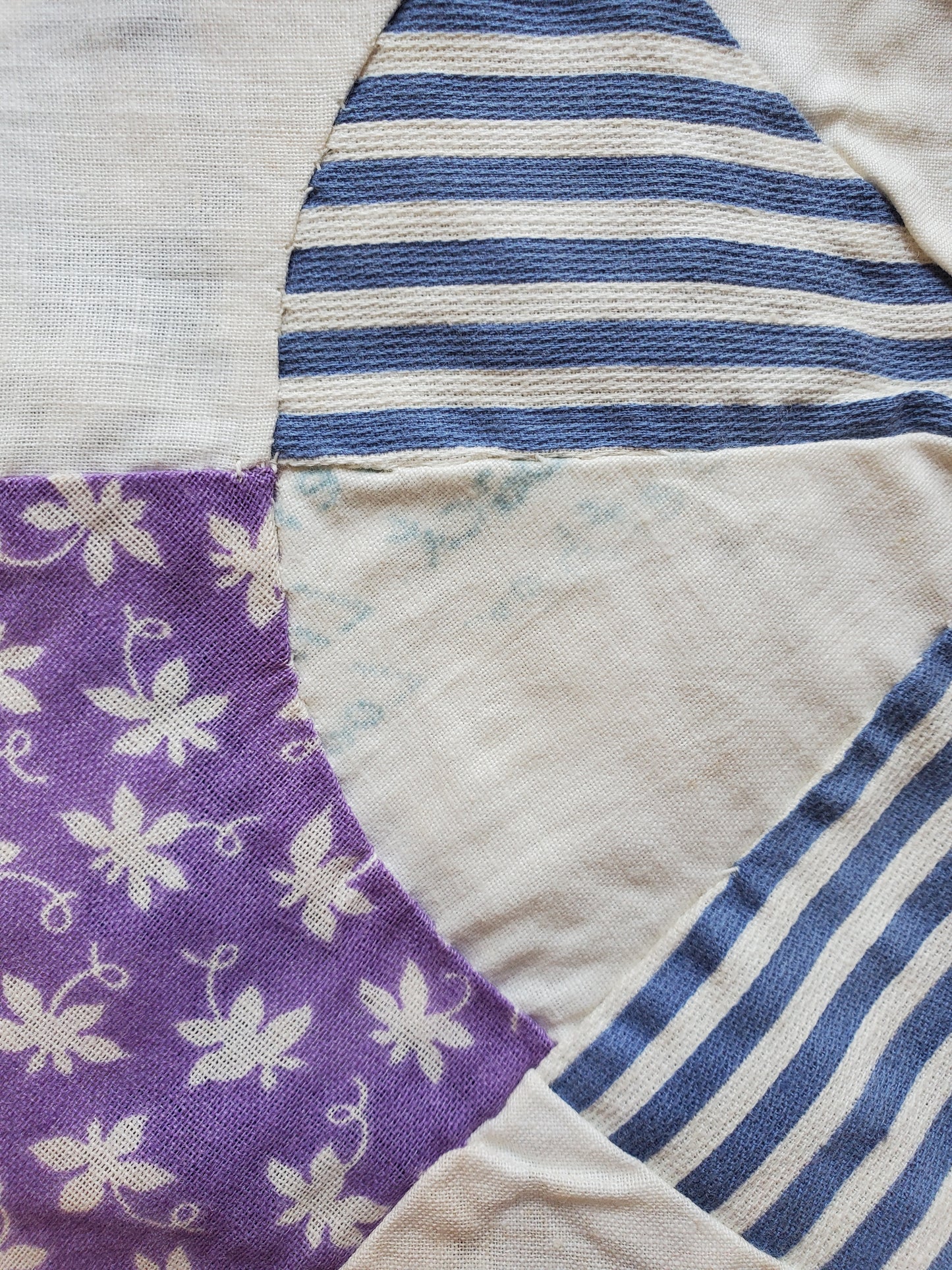 Pink and Purple Vintage Quilt Top, ca 1930