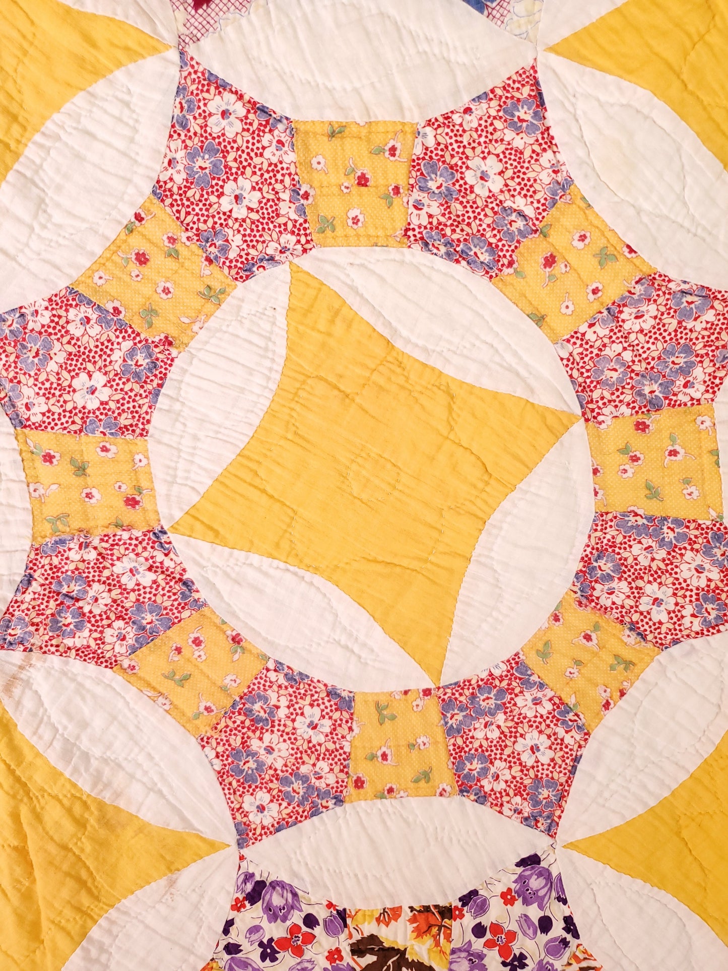 Vintage Feed Sack Ceasar's Crown Quilt