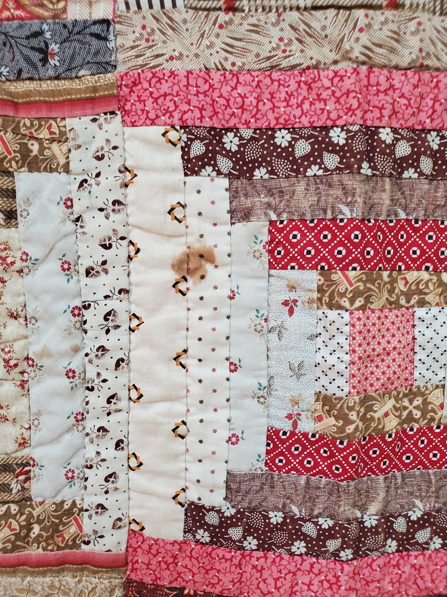 Antique Log Cabin Quilt c1890
