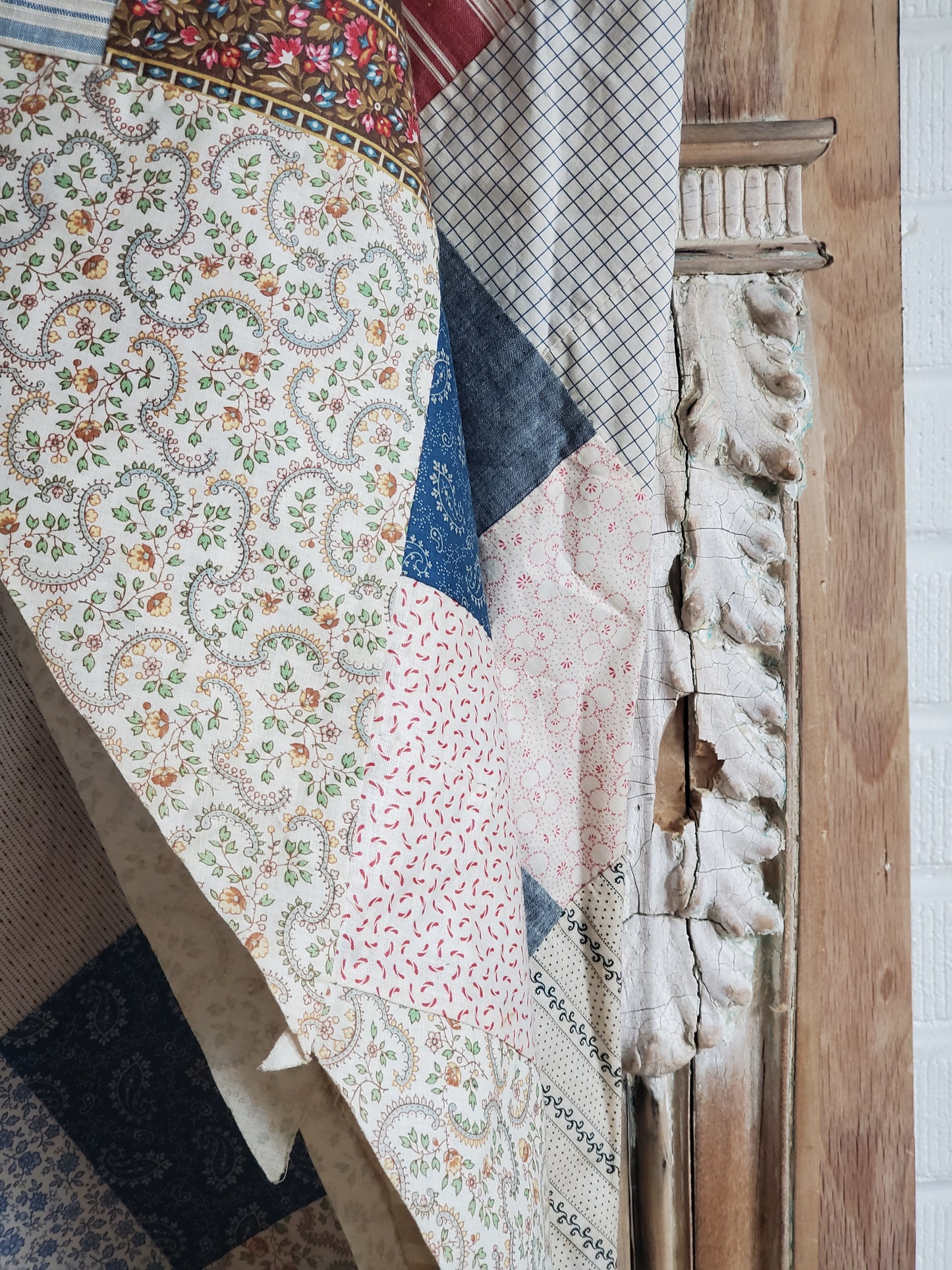 Four Patch Quilt Top c1890