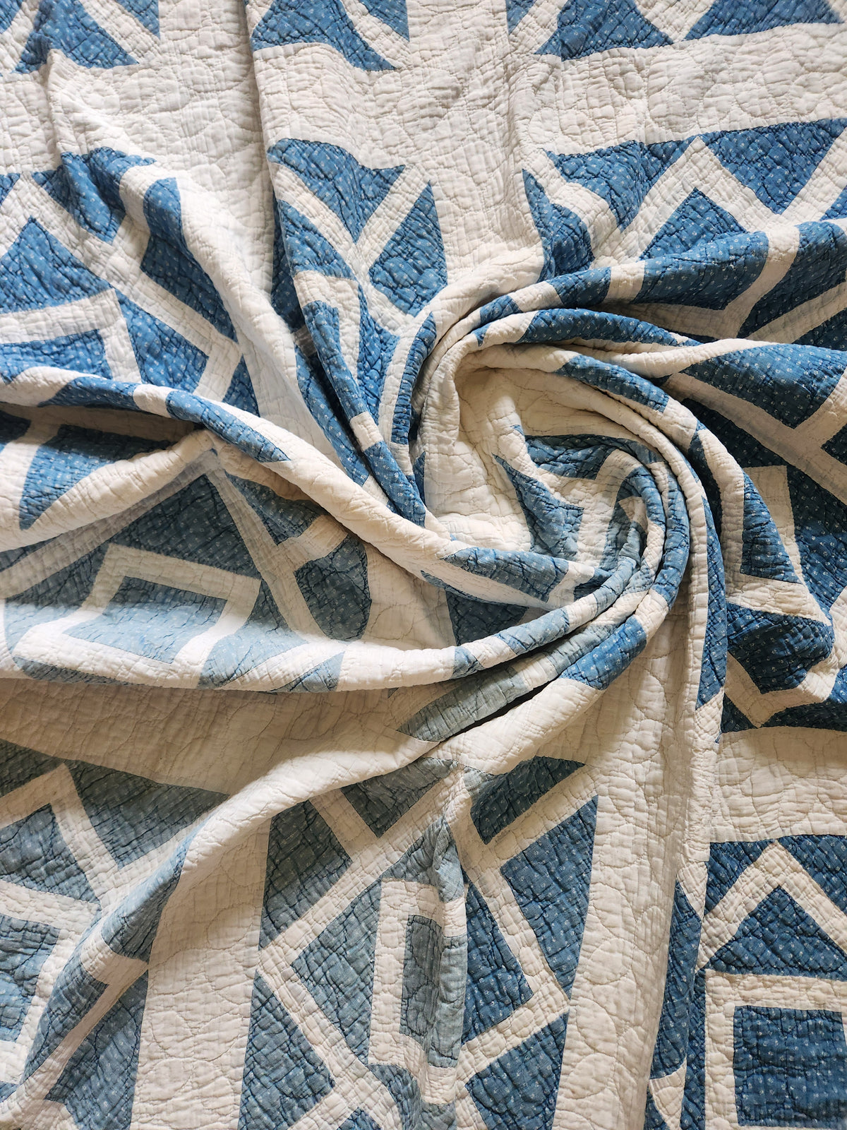 Blue & White Antique Quilt c1900