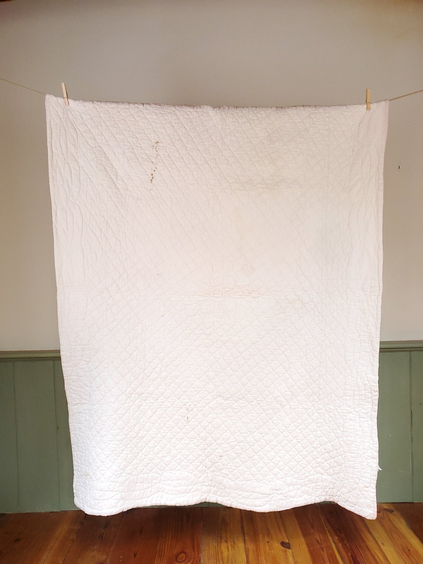 Hand Stitched Antique Redwork Quilt ca 1900