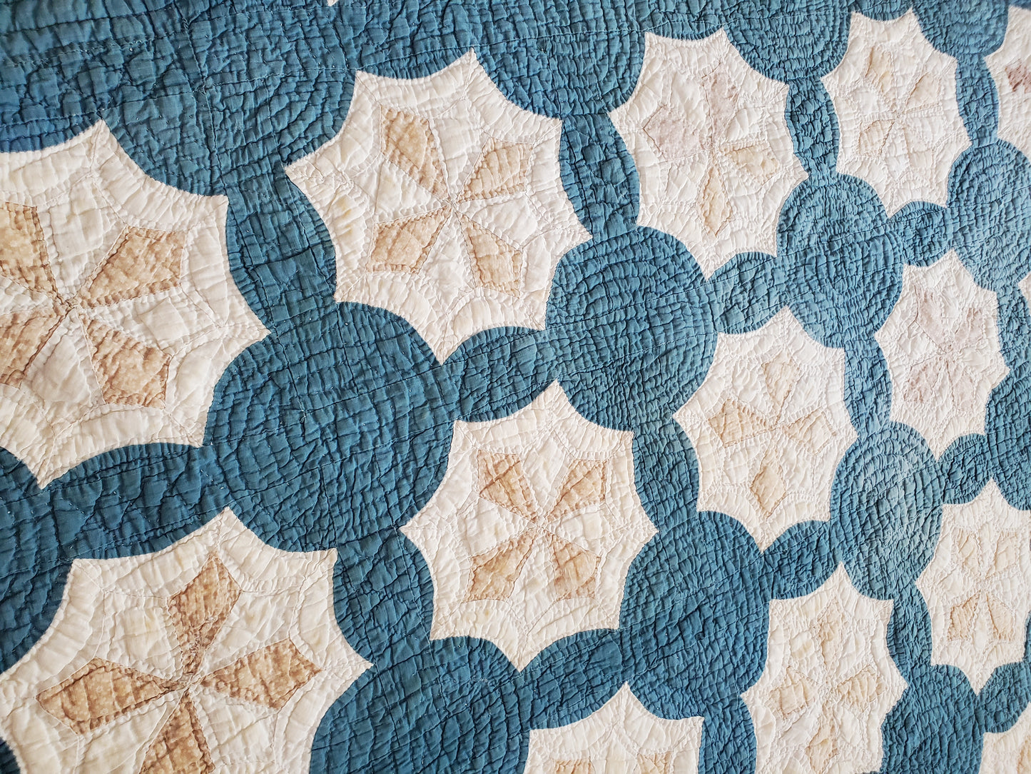 Home Again Blue & White Antique Quilt, ca 1900