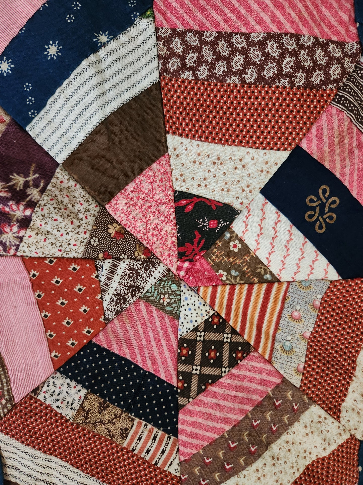 Stunning 19th Century String Star Quilt Top