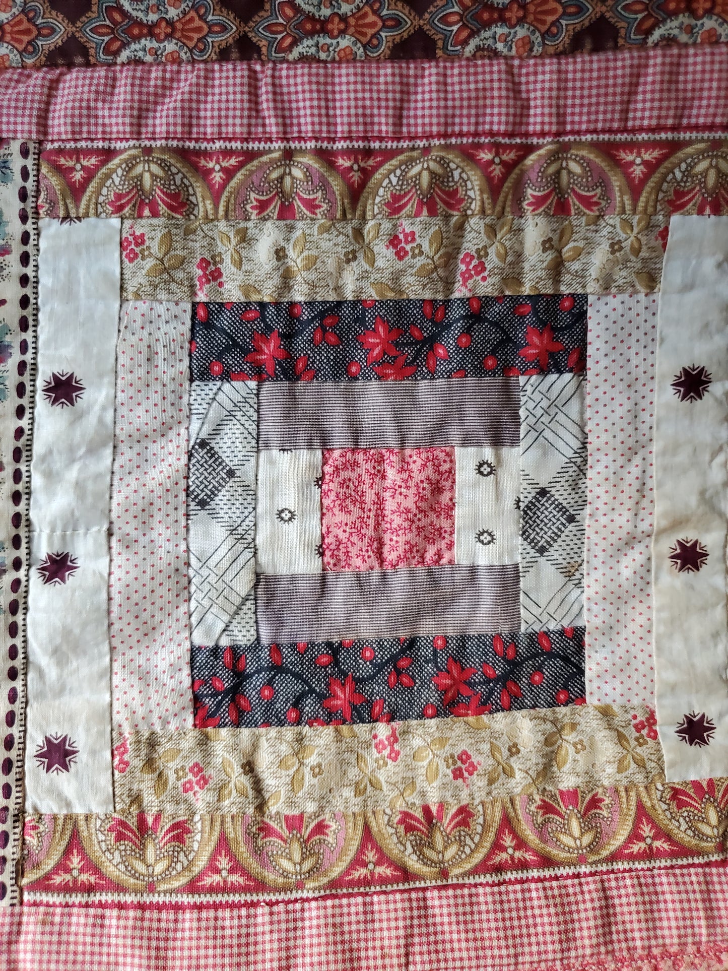 Antique Log Cabin Quilt c1890