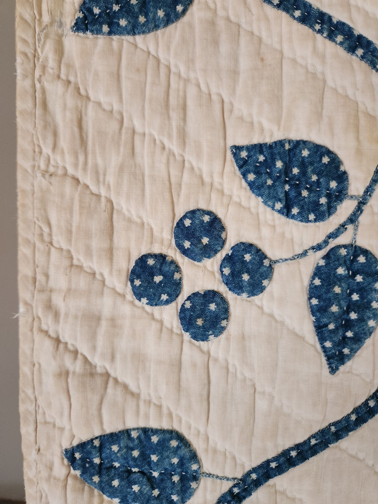 Blue and White 19th Century Antique Patchwork Quilt