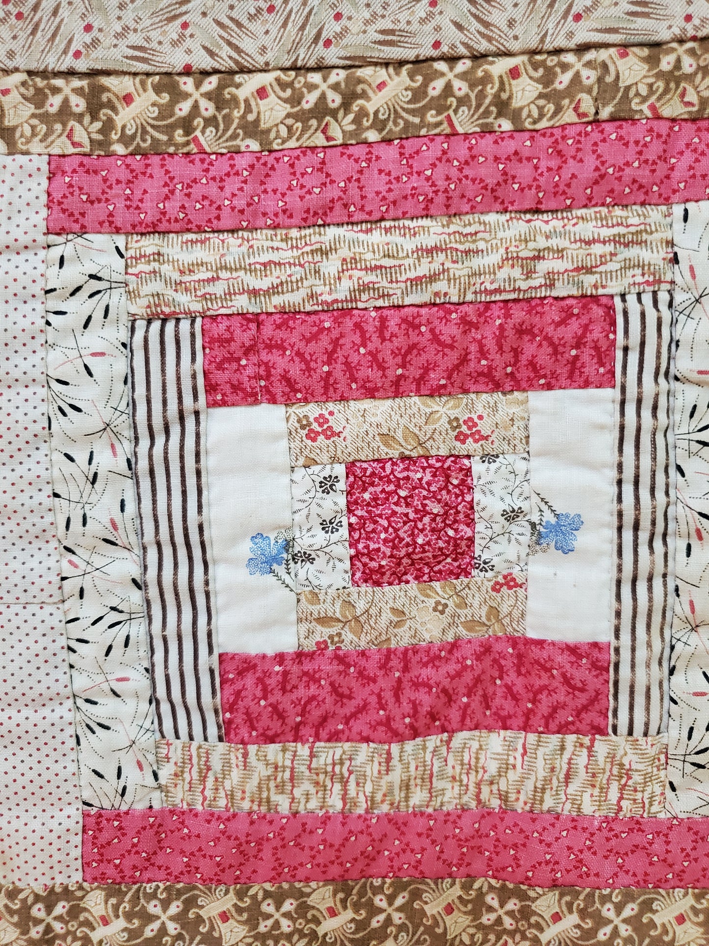 Antique Log Cabin Quilt c1890