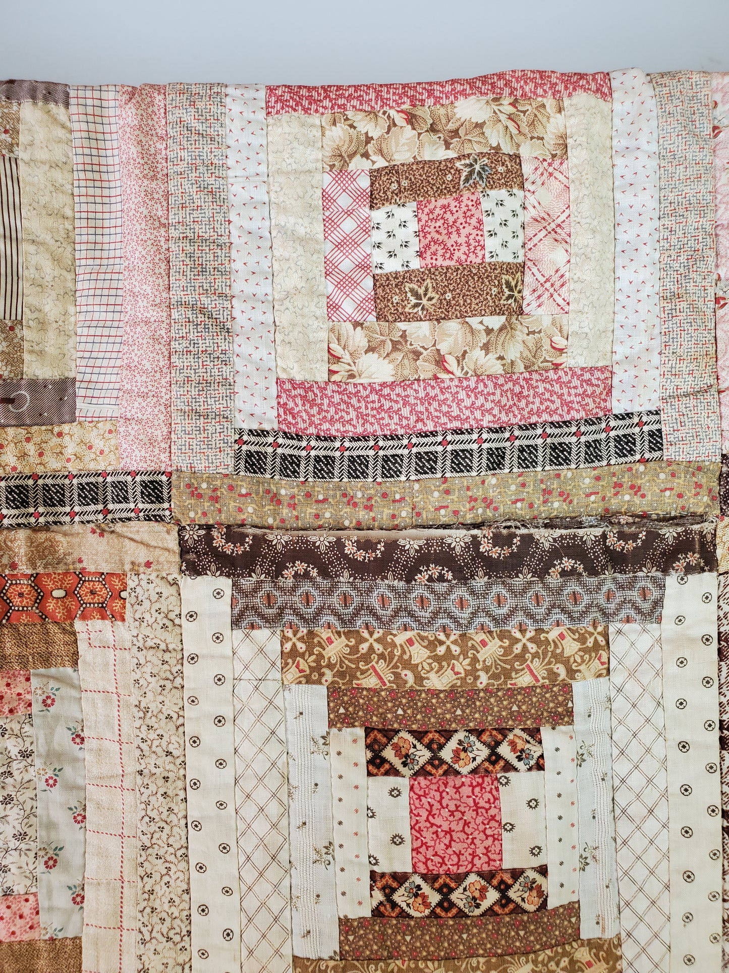 Antique Log Cabin Quilt c1890