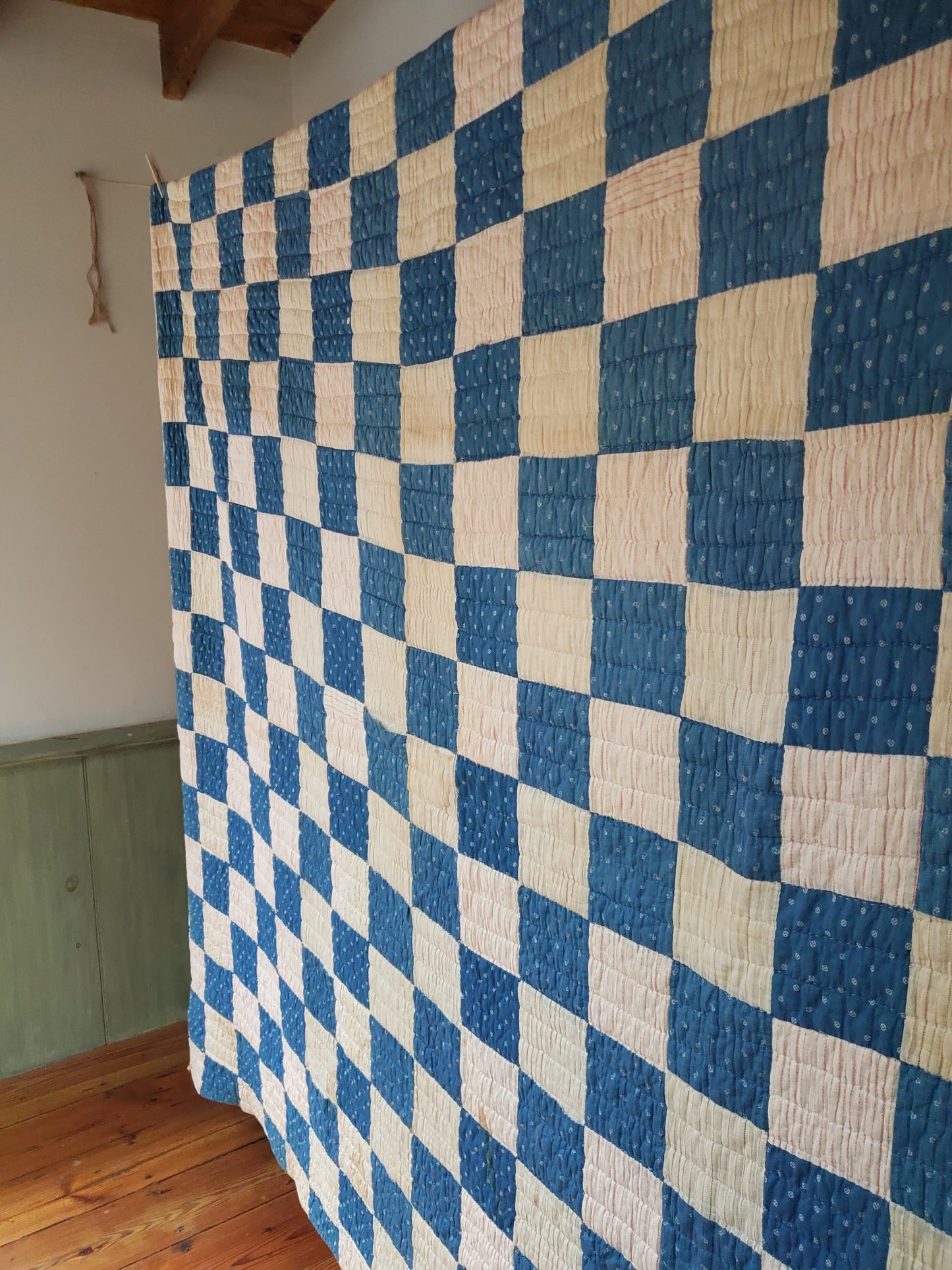 Antique Indigo Patchwork Quilt, ca 1920