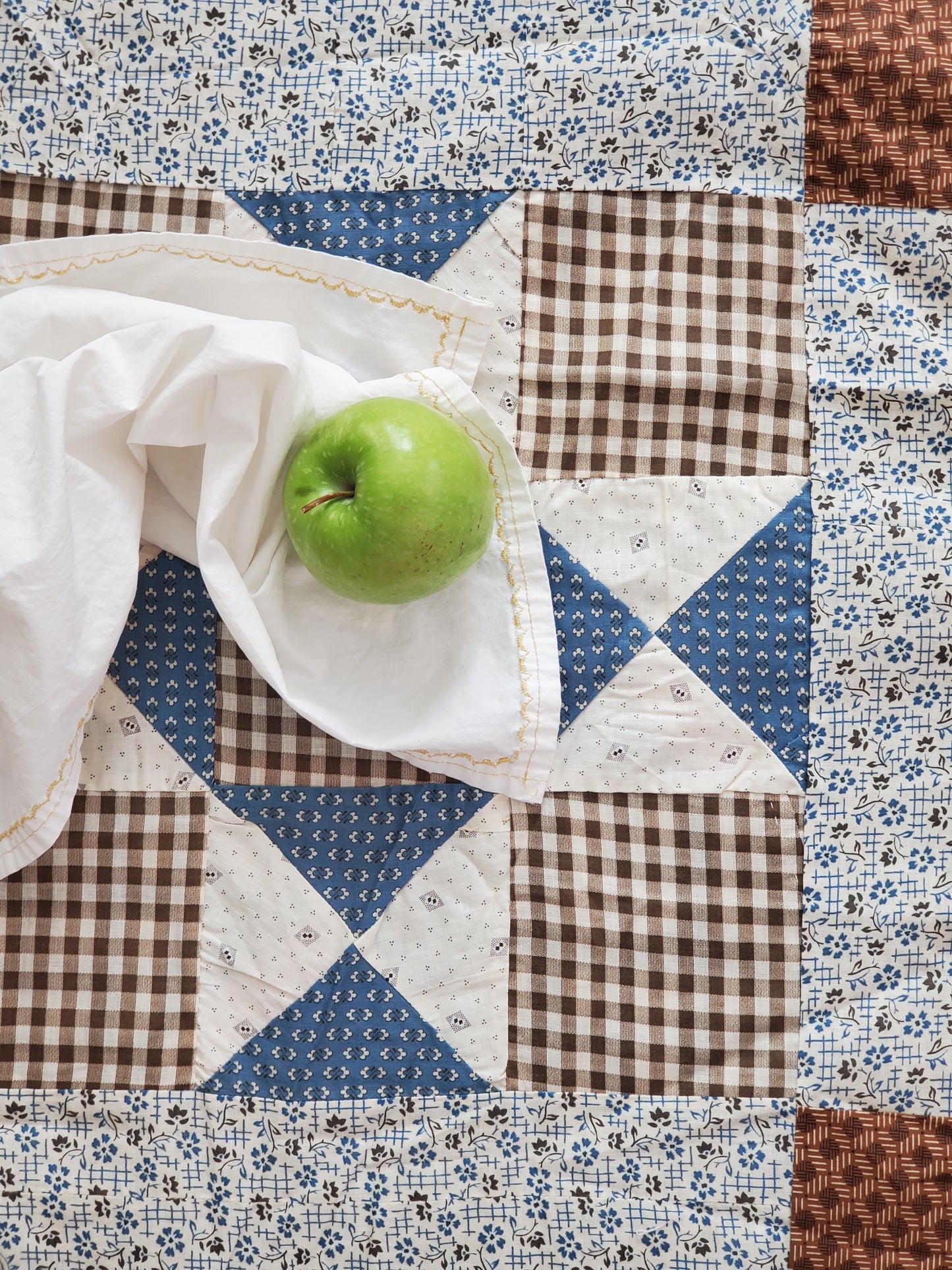 Patchwork Ohio Star Quilt Top, ca 1930