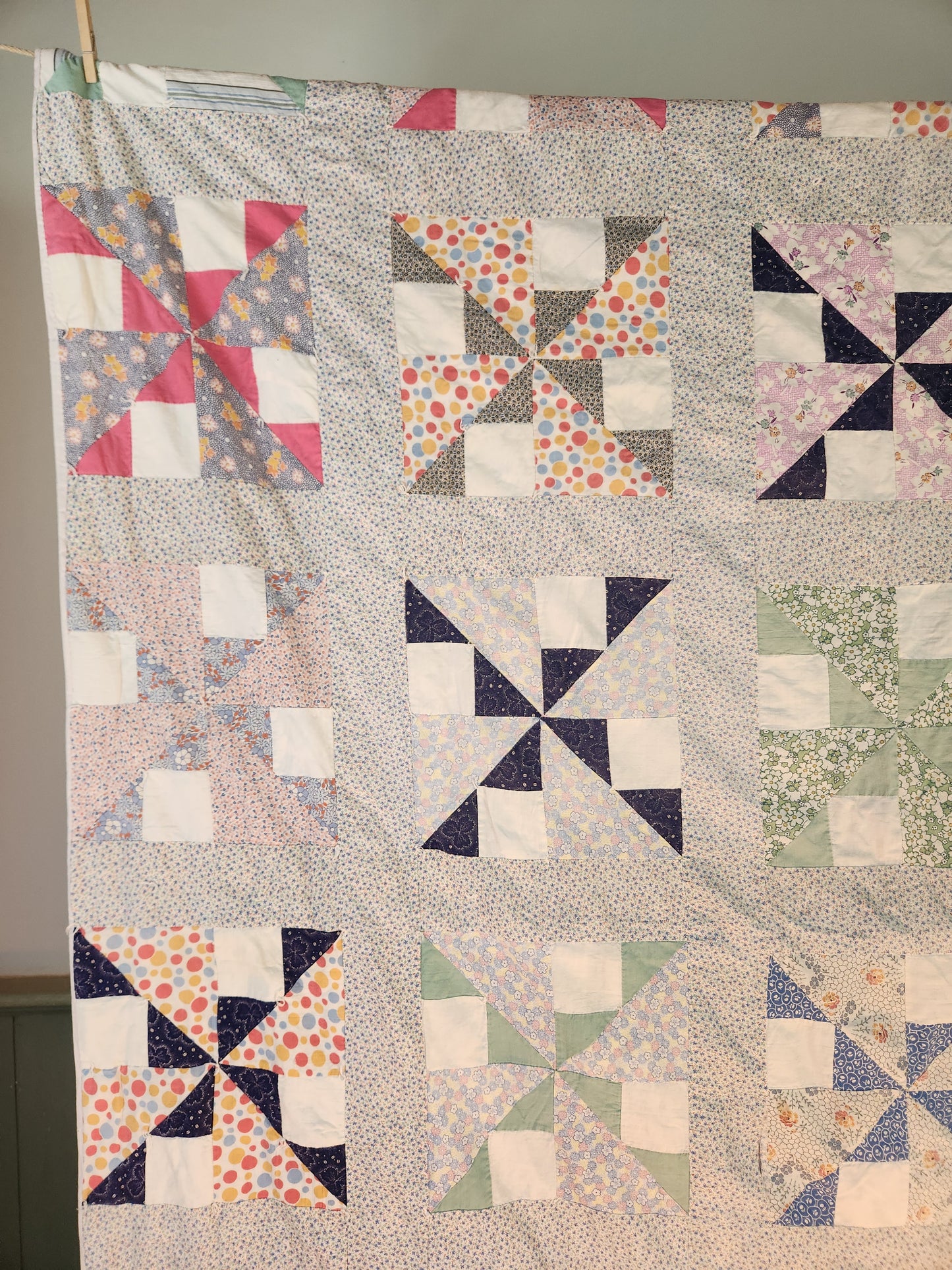 Vintage Pinwheel Quilt c1930
