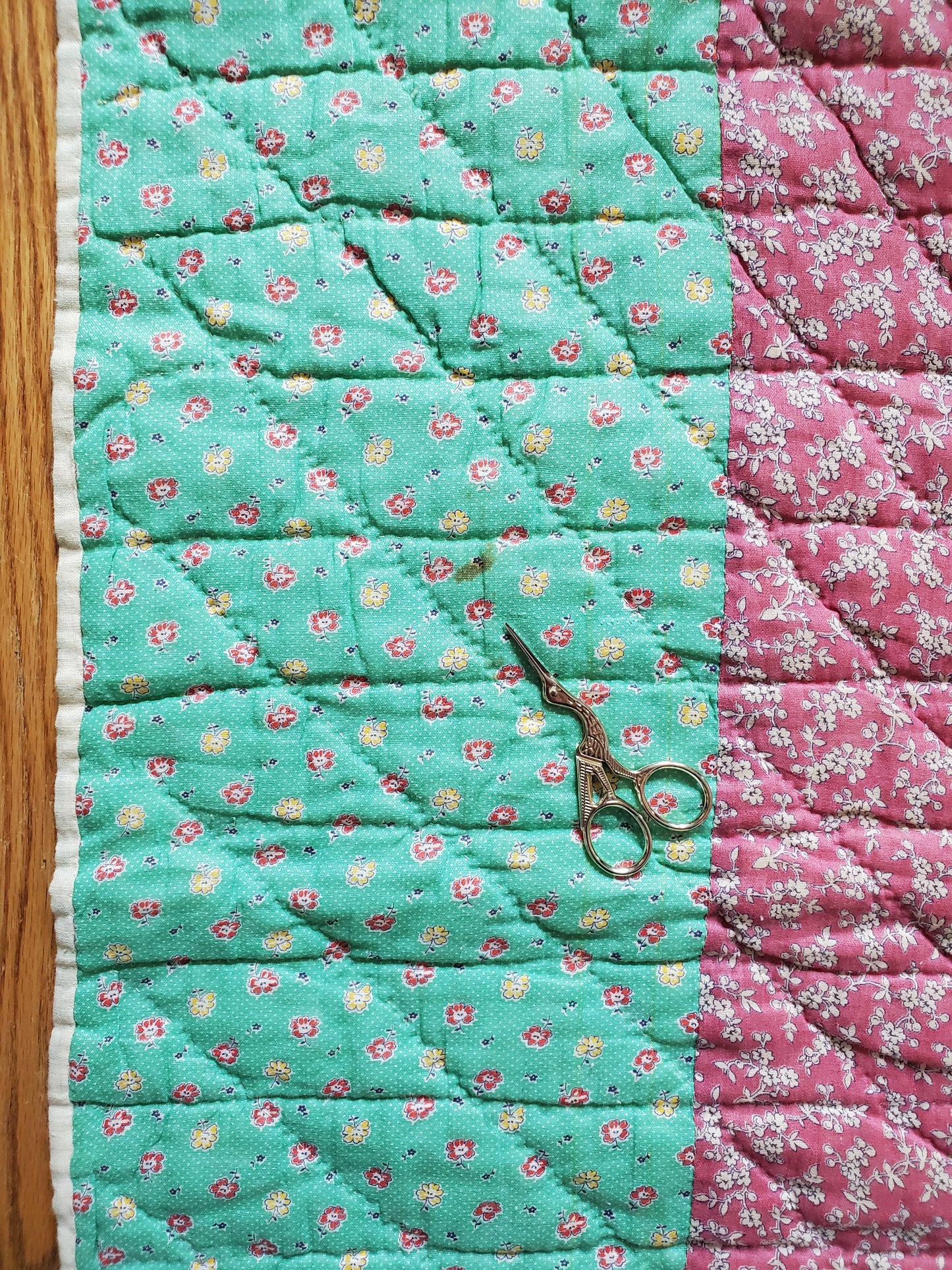 Vintage Patchwork Tulip Quilt ca1940