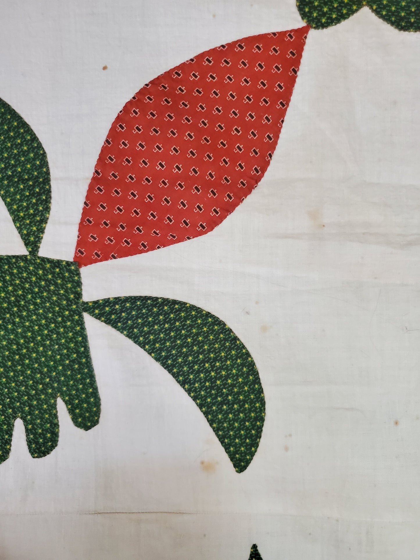 Antique Applique Quilt Top Panel ca 1850