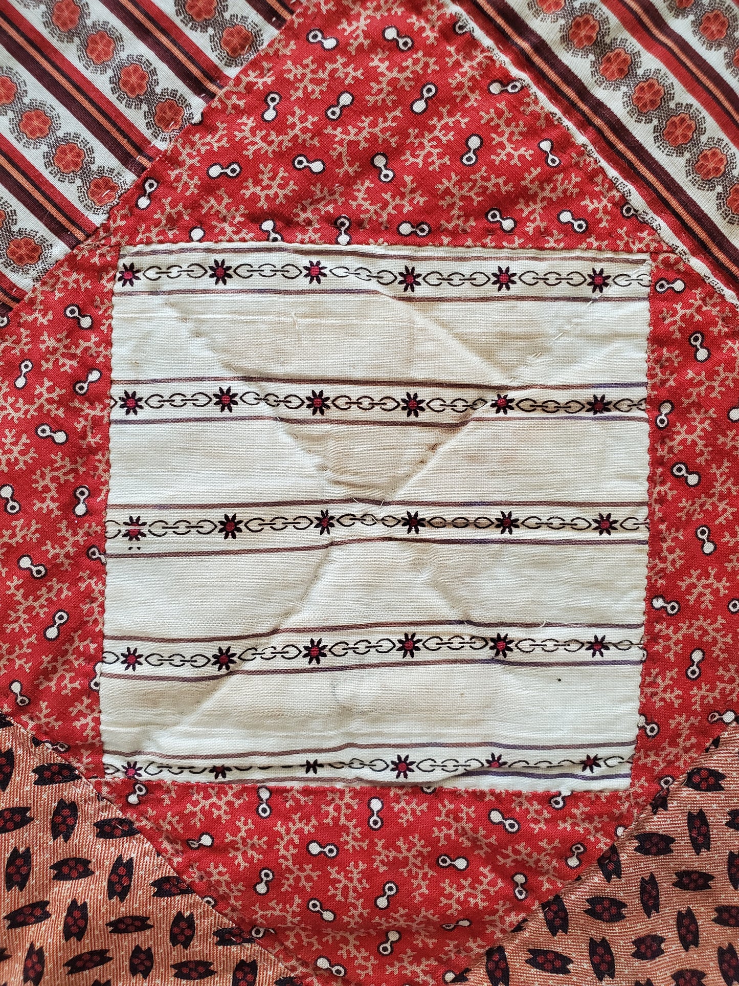 Square in a Square Antique Quilt ca 1870