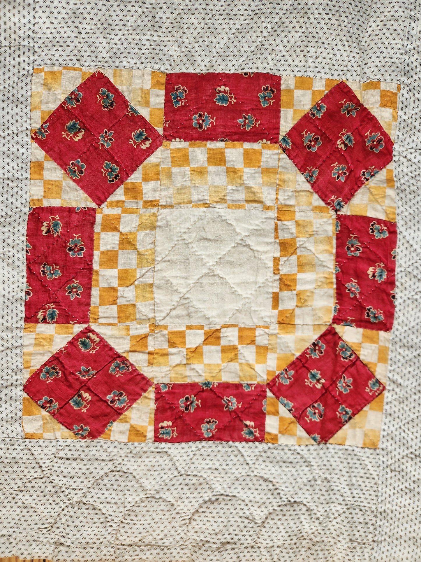 Mid 19th Century Rolling Stone Antique Quilt