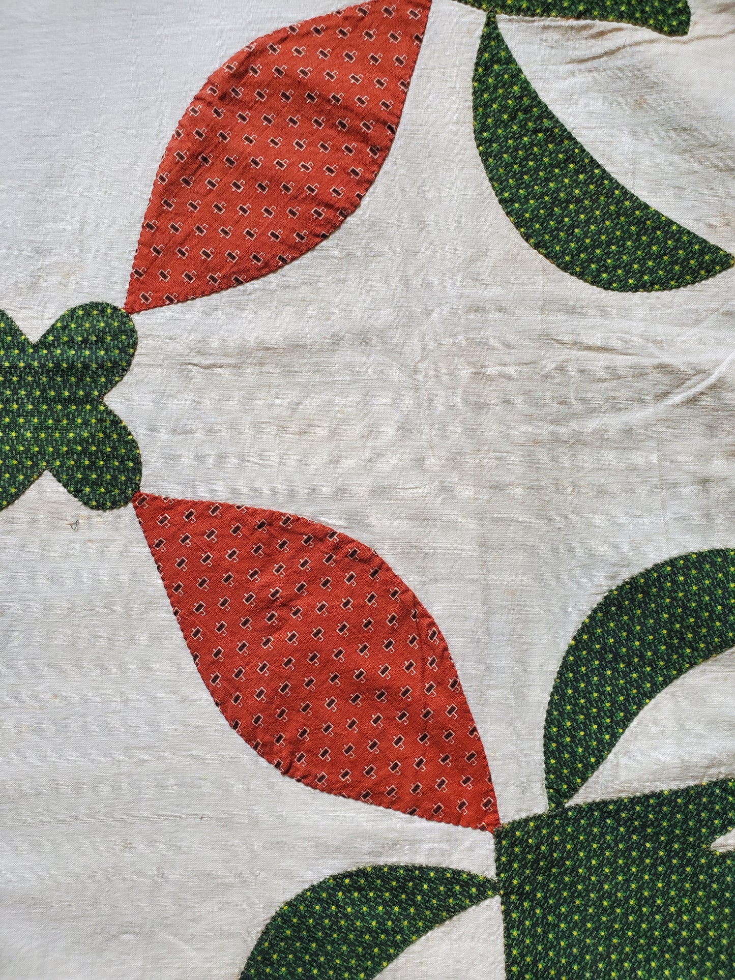 Antique Applique Quilt Top Panel ca 1850