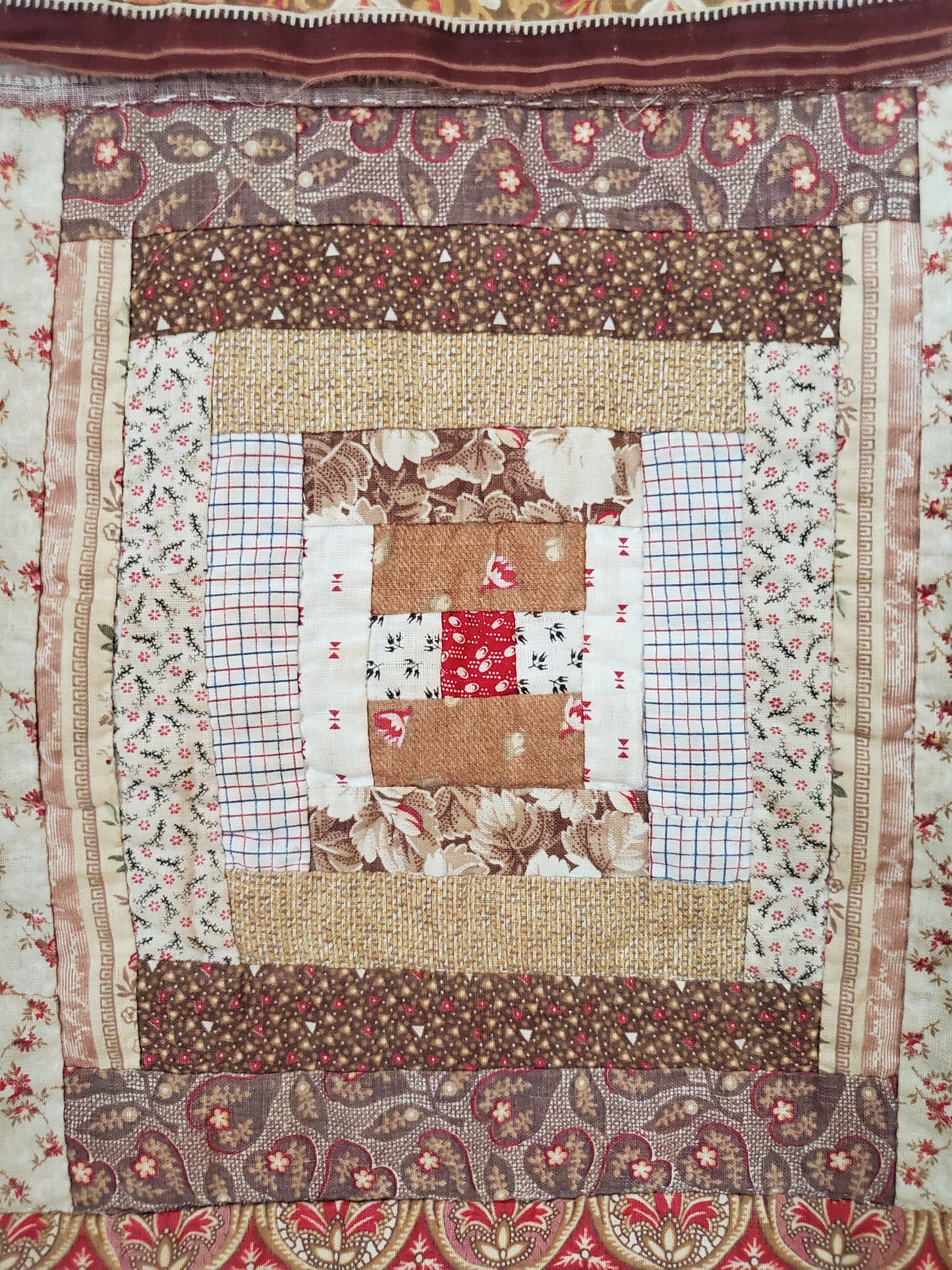 Antique Log Cabin Quilt c1890