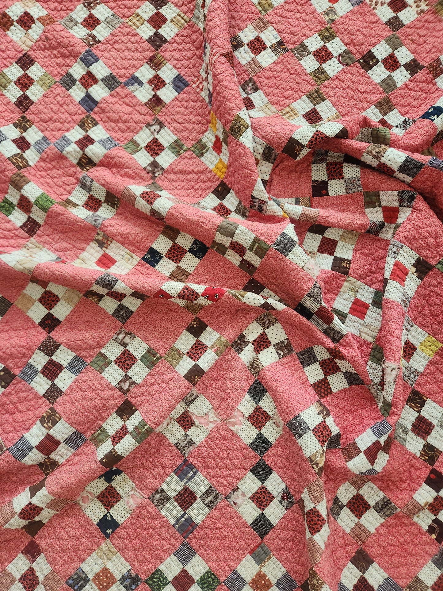 Nine Patch Antique Quilt C1880