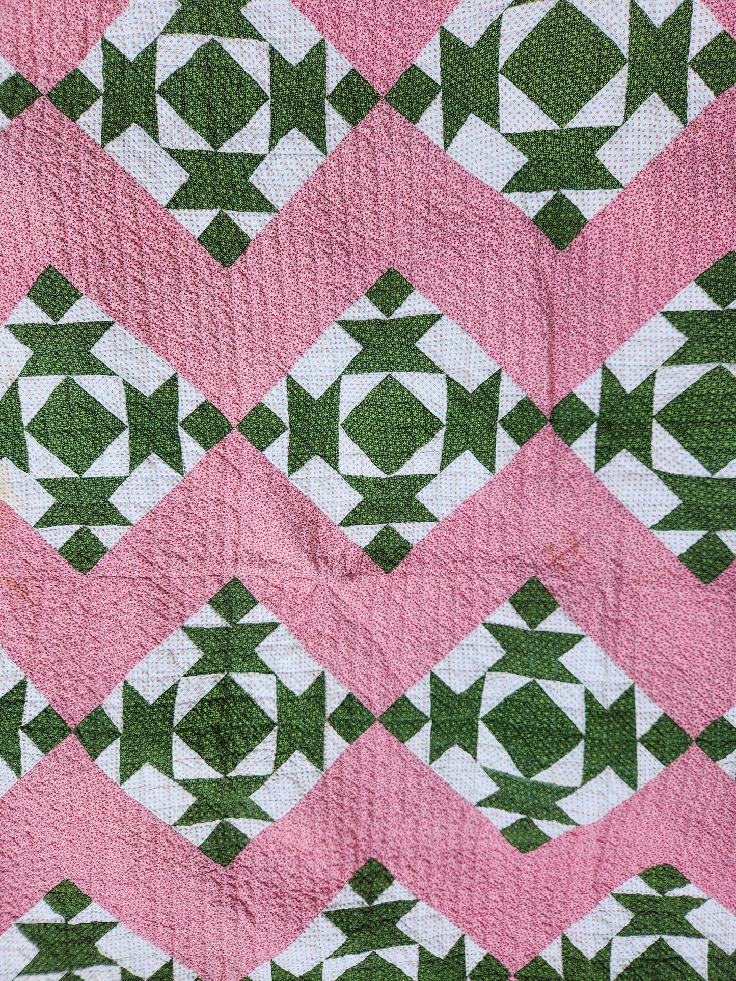 19th Century Pink & Green Quilt