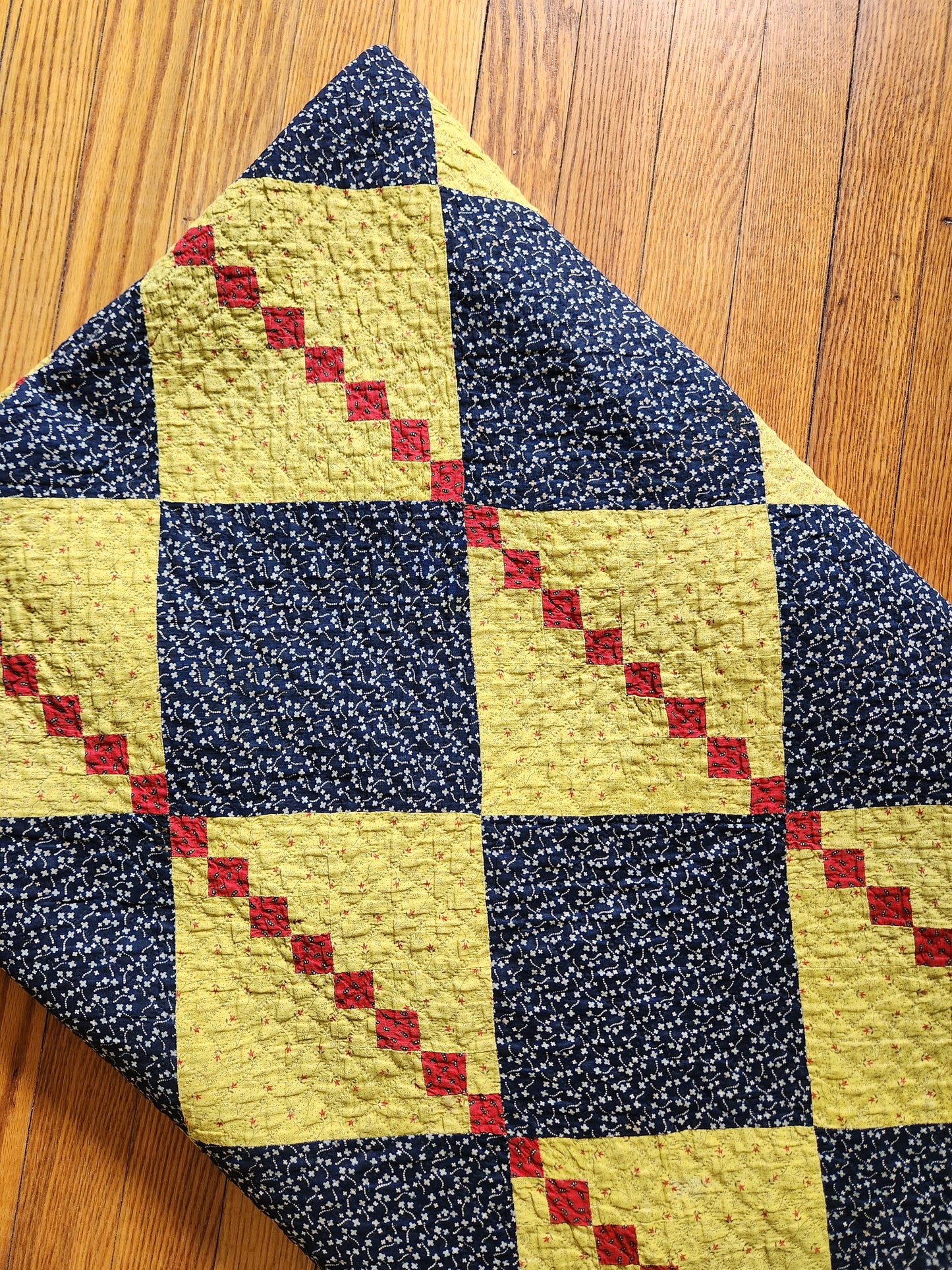 Four Patch on Point Quilt c1880