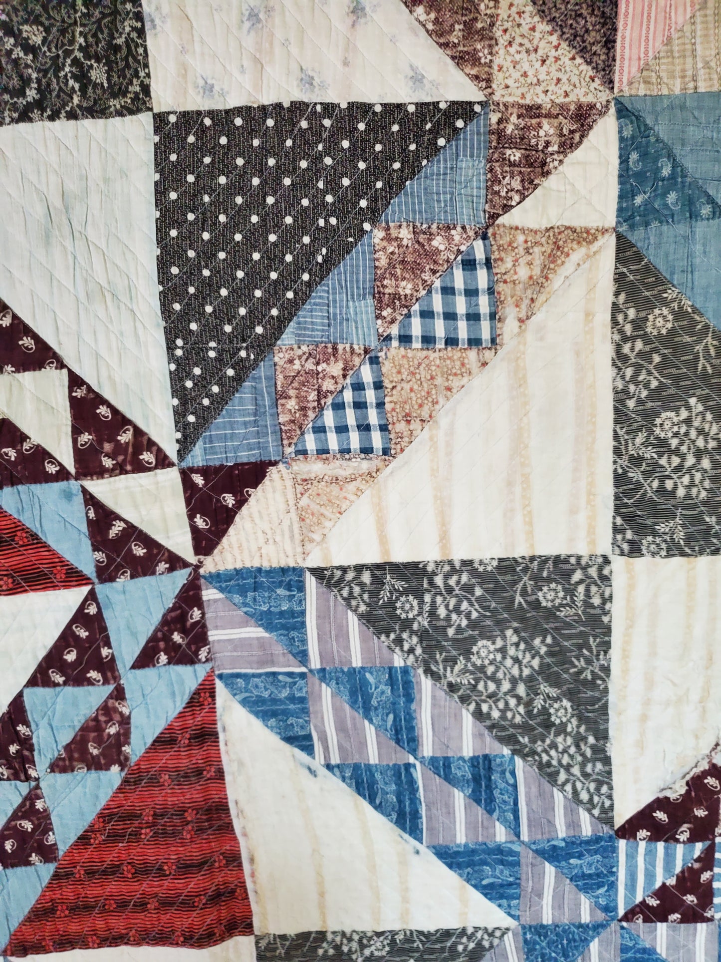 Vintage Sugar Sack Patchwork Quilt ca 1920