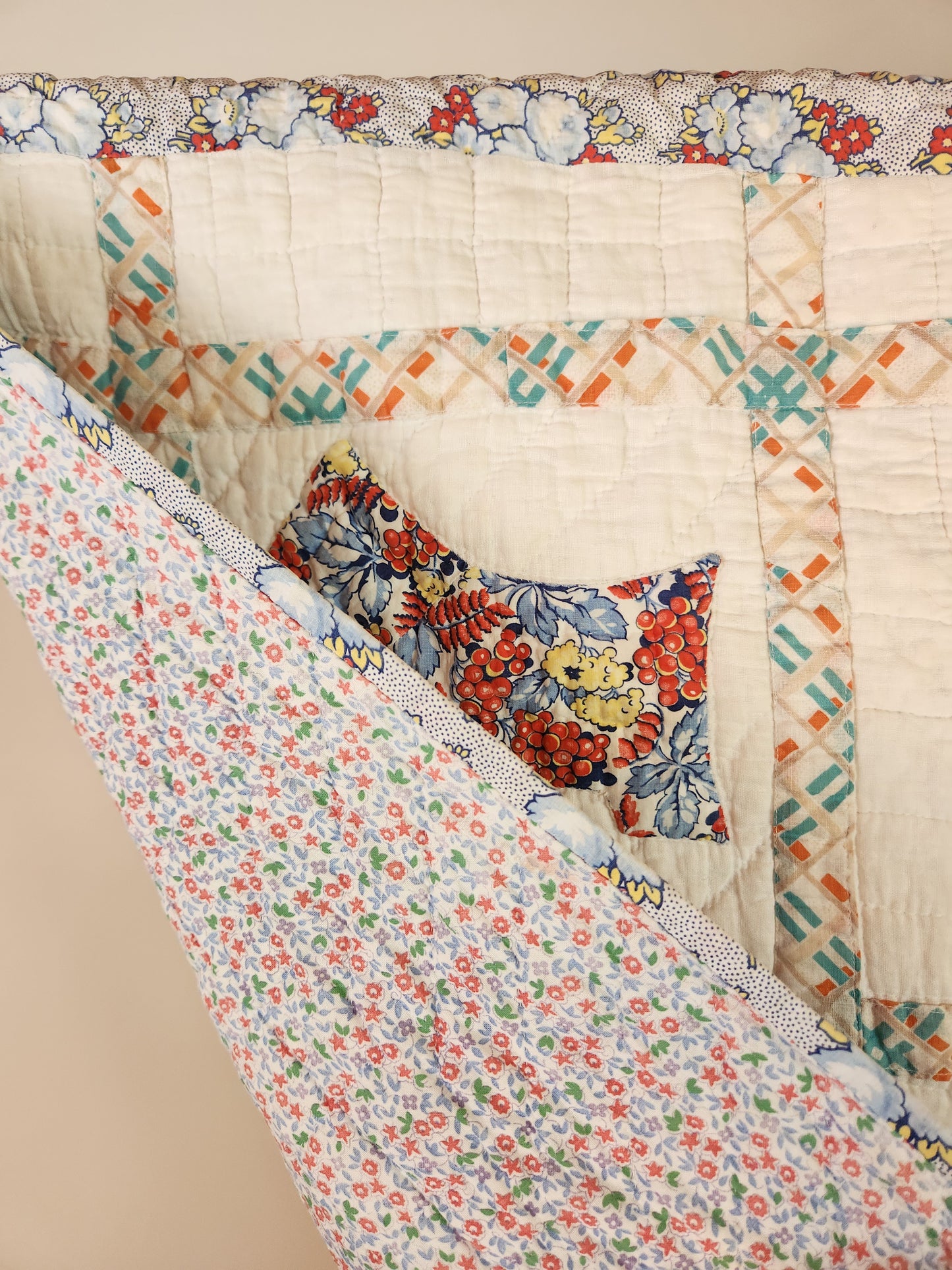 Vintage Feed Sack Scottie Quilt c1930