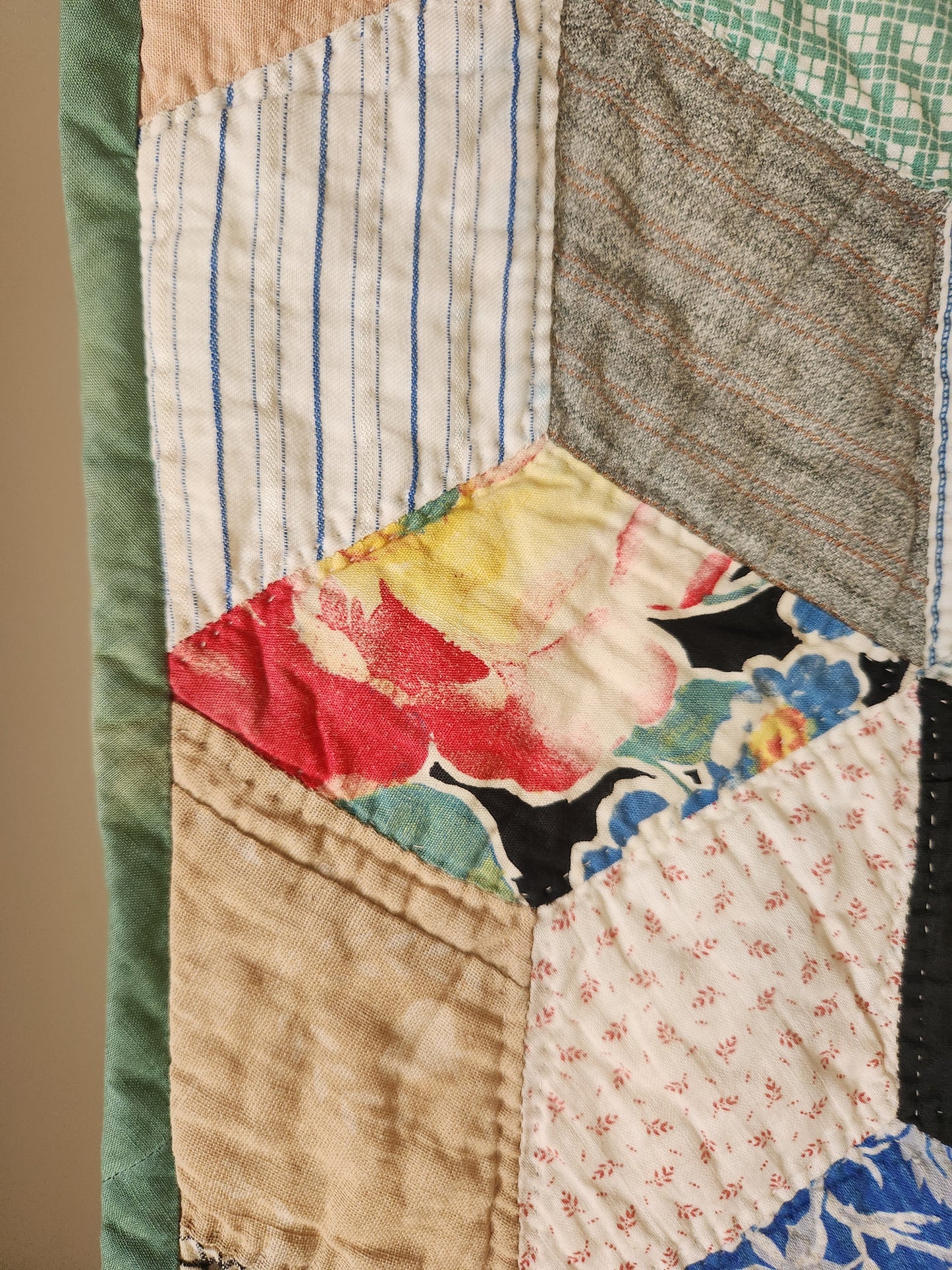 Vintage Tumbling Block Quilt