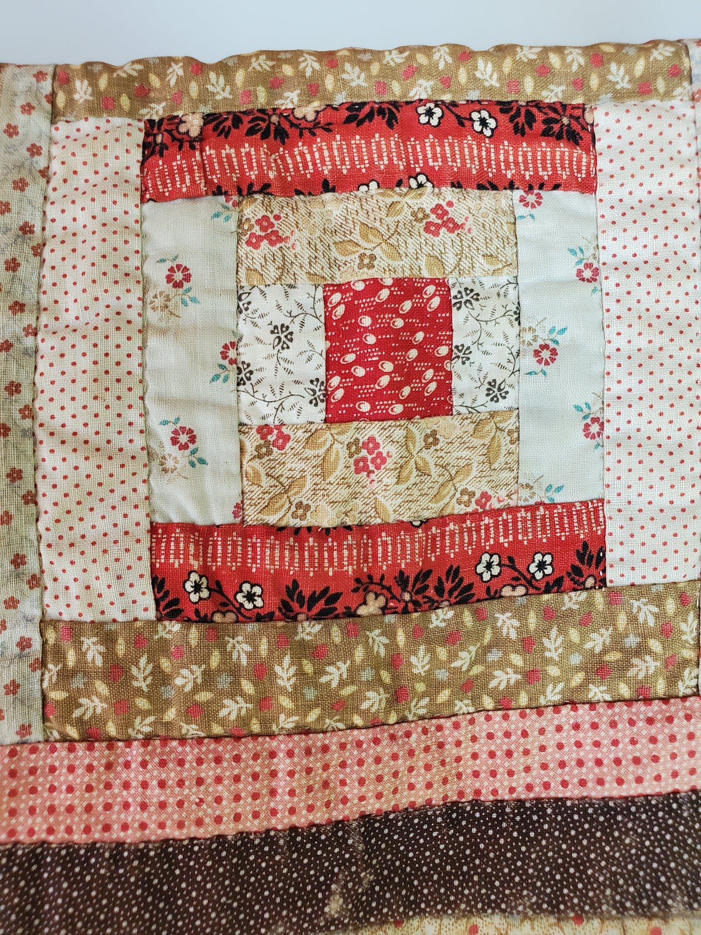 Antique Log Cabin Quilt c1890