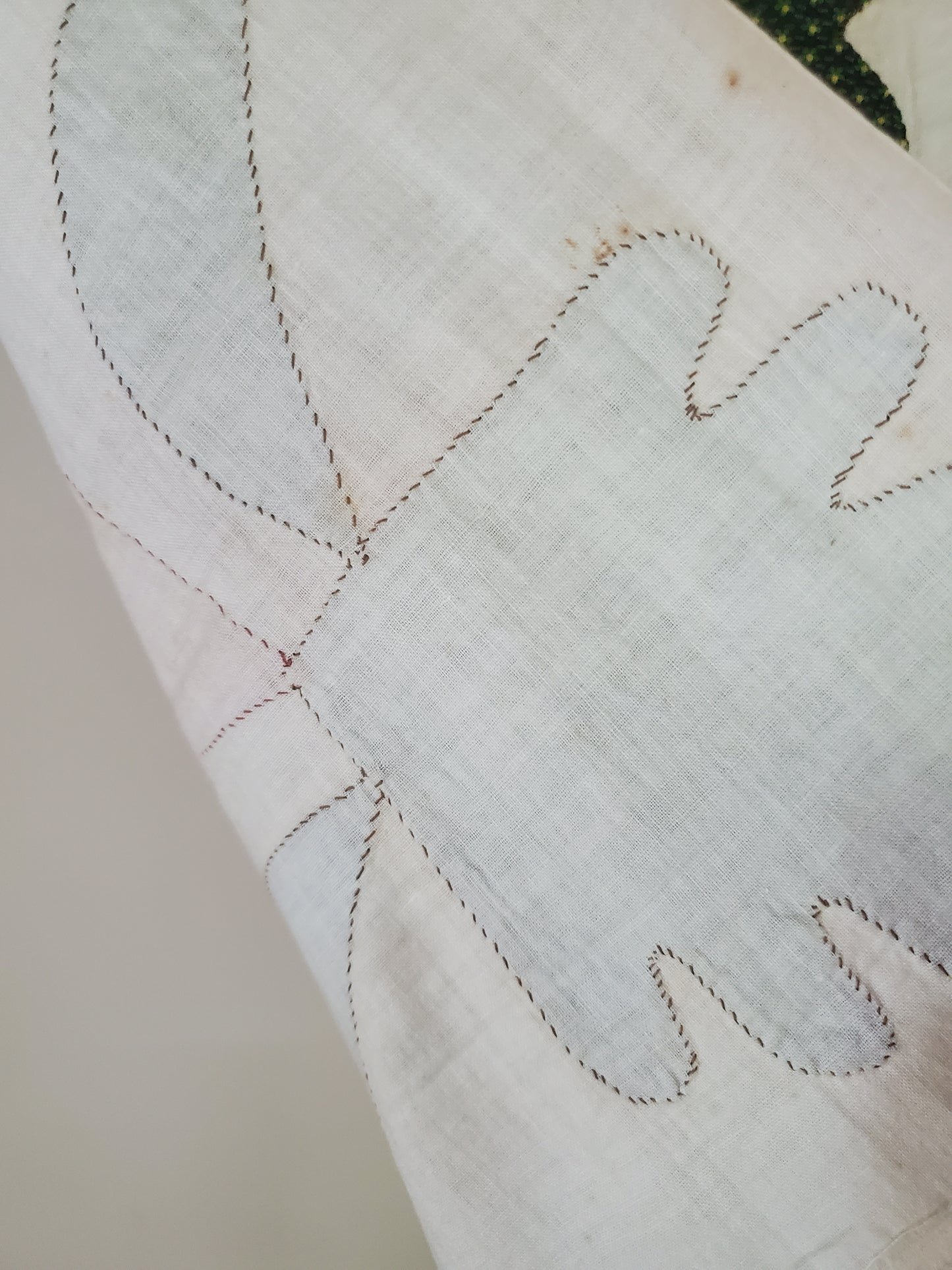 Antique Applique Quilt Top Panel ca 1850