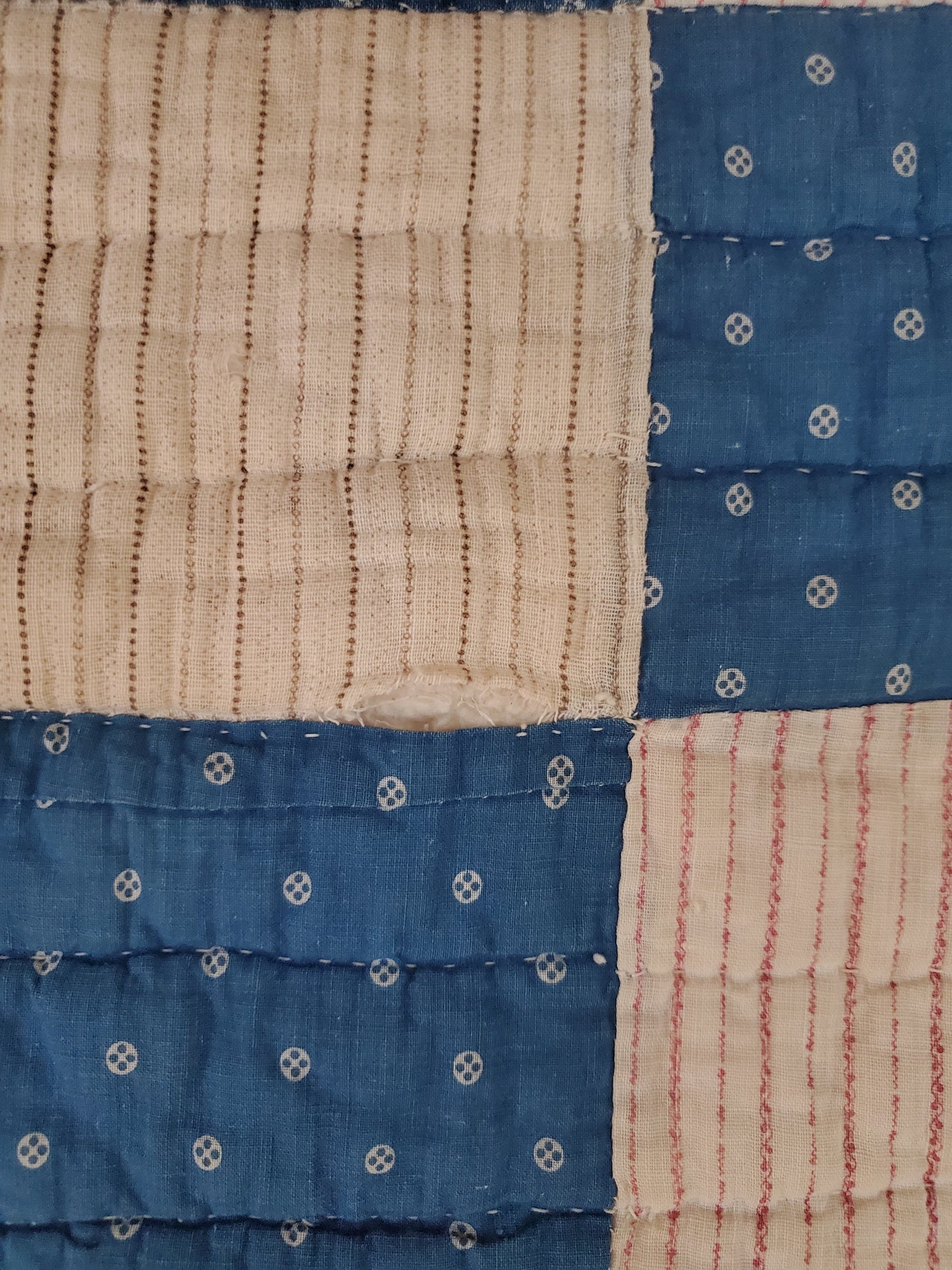 Antique Indigo Patchwork Quilt, ca 1920