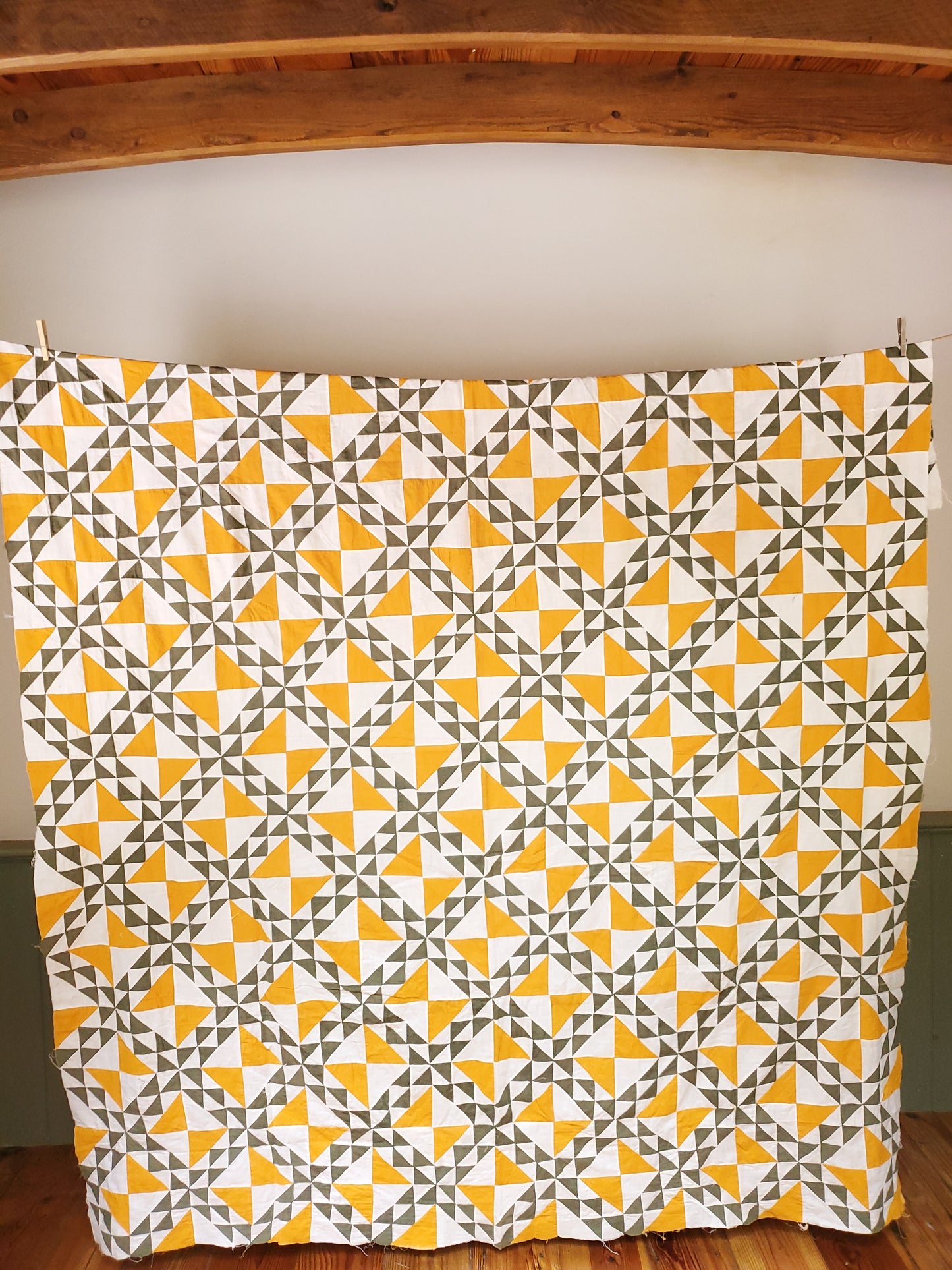 Cheddar and Green Quilt Top