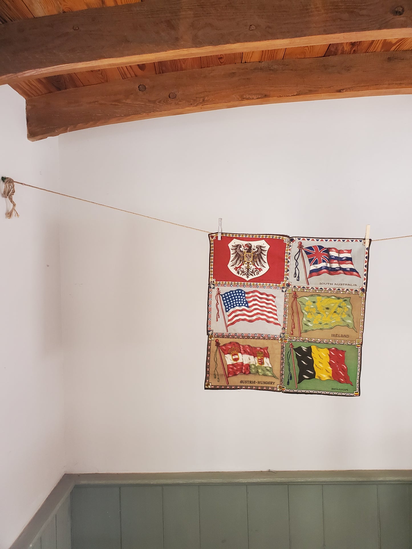 Small, Hand Stitched Country Flag Tobacco Felts, ca 1900s
