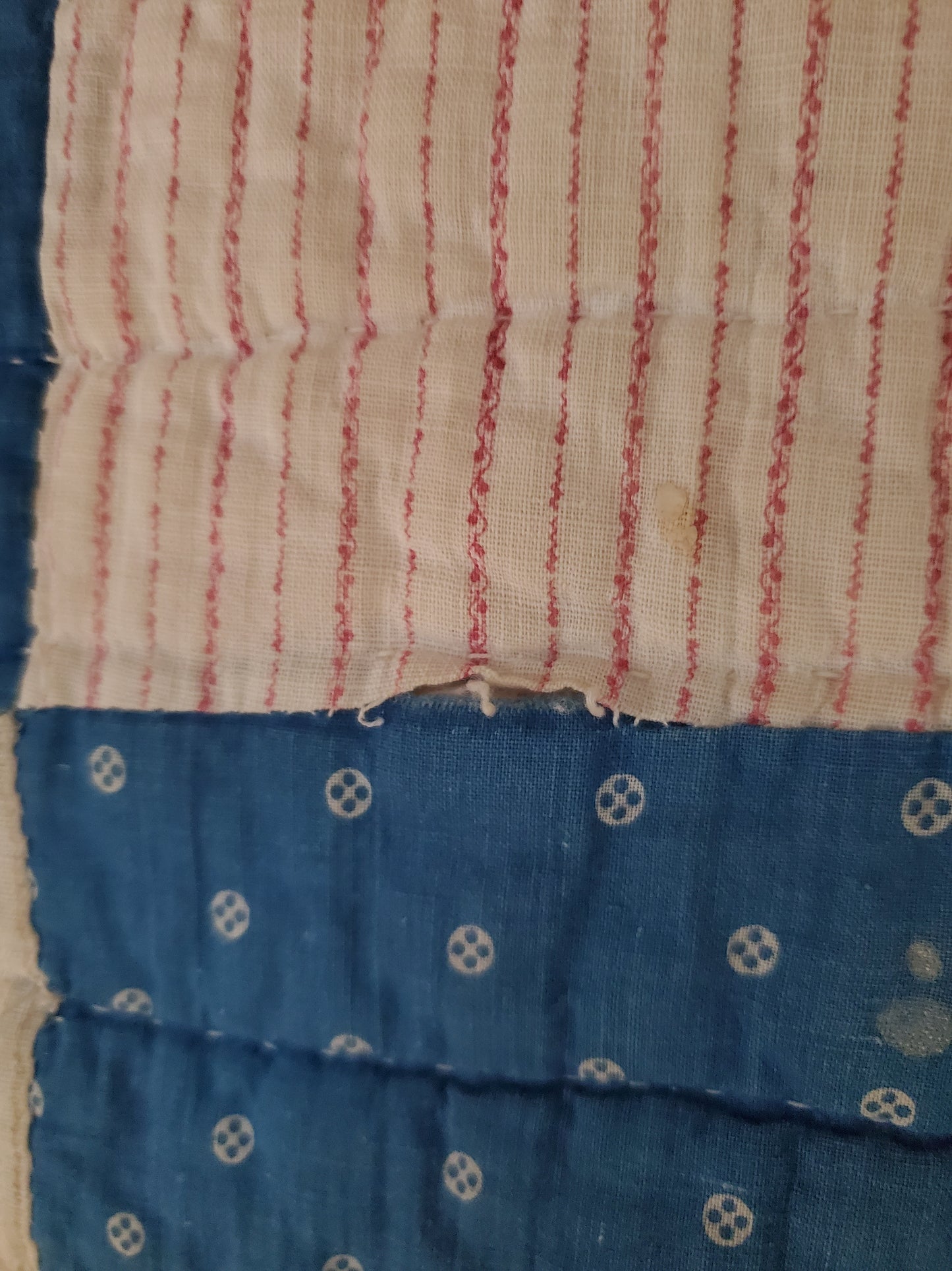 Antique Indigo Patchwork Quilt, ca 1920