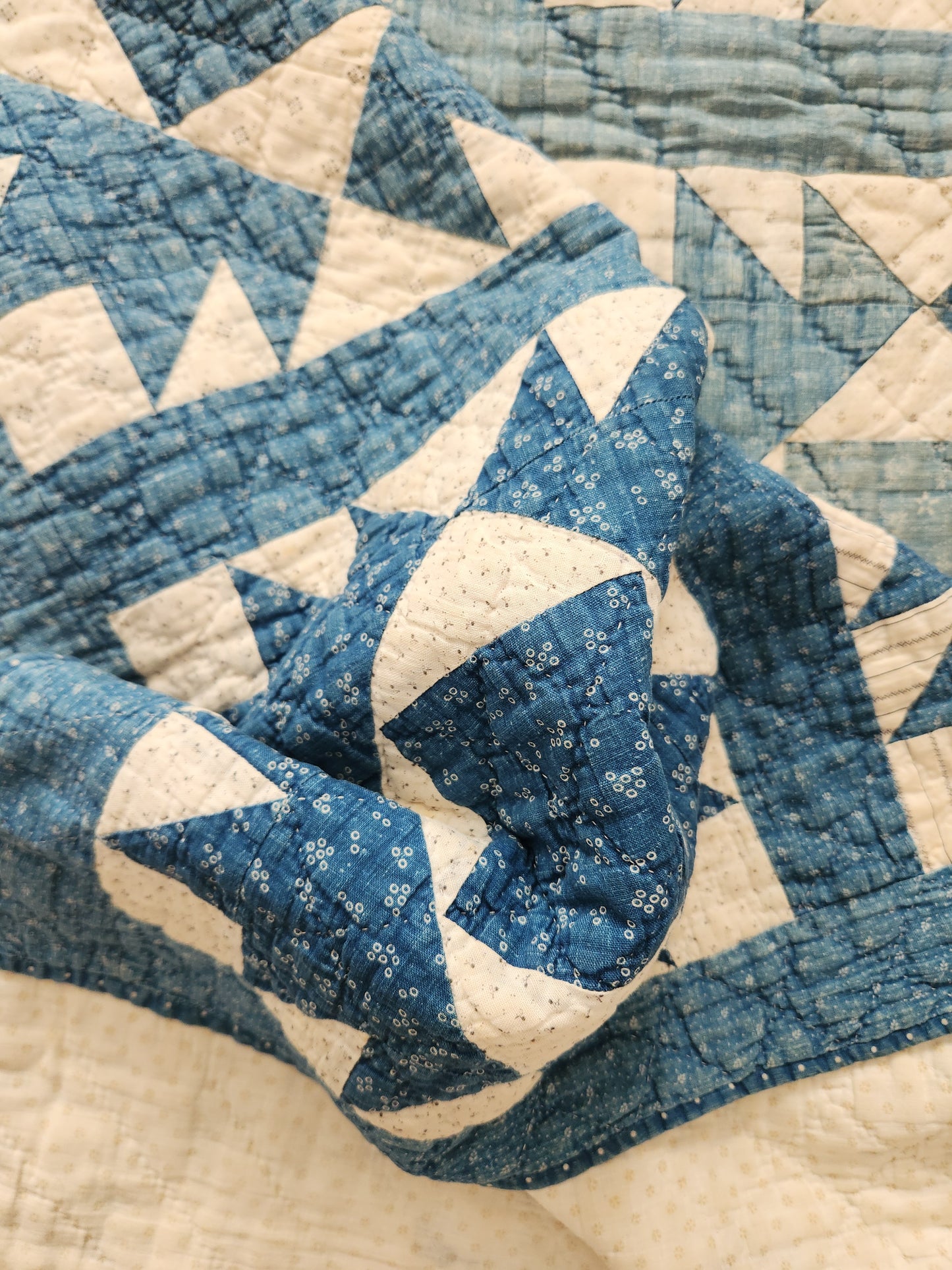 Antique Blue & White Antique Quilt c1900
