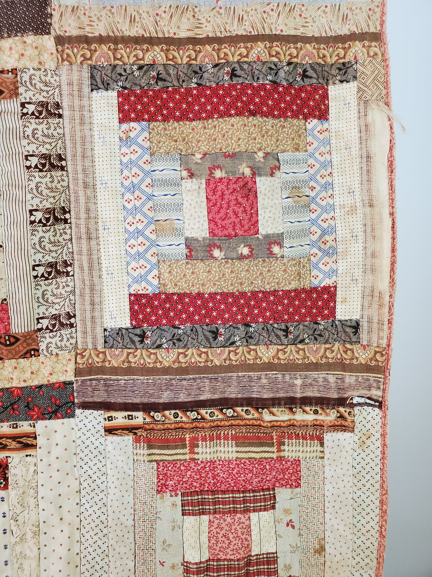 Antique Log Cabin Quilt c1890
