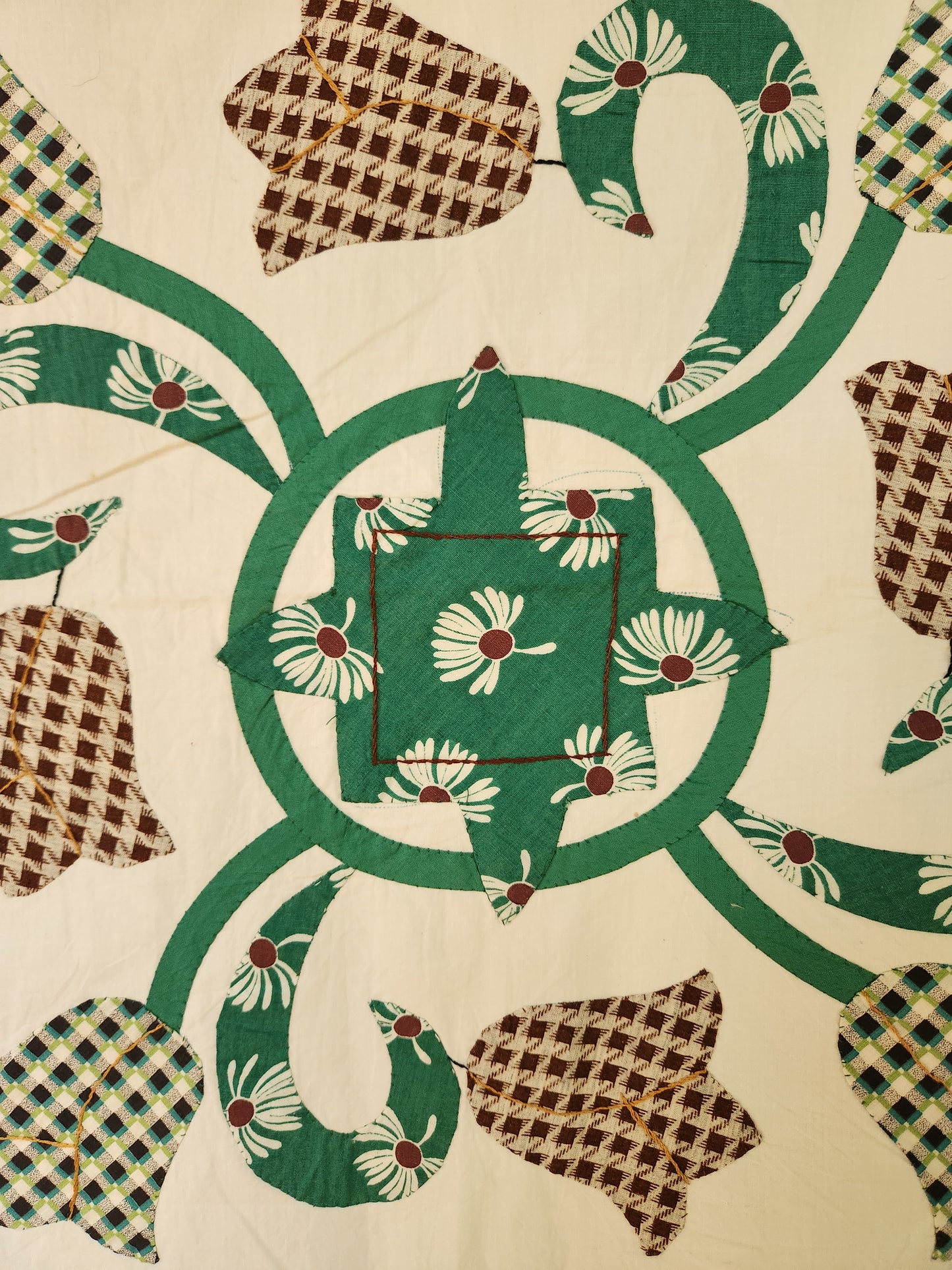 Vintage Hand Stitched Album Coverlet c1950 (B)