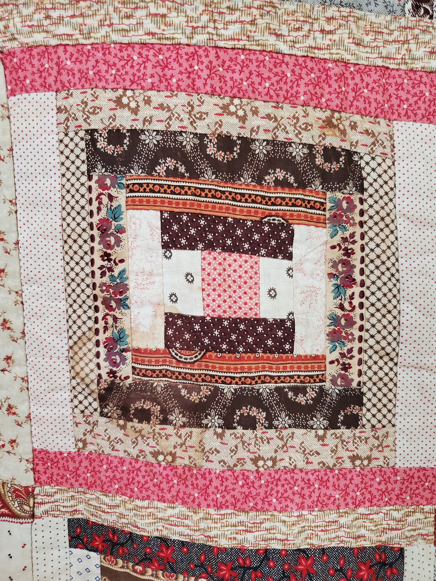 Antique Log Cabin Quilt c1890