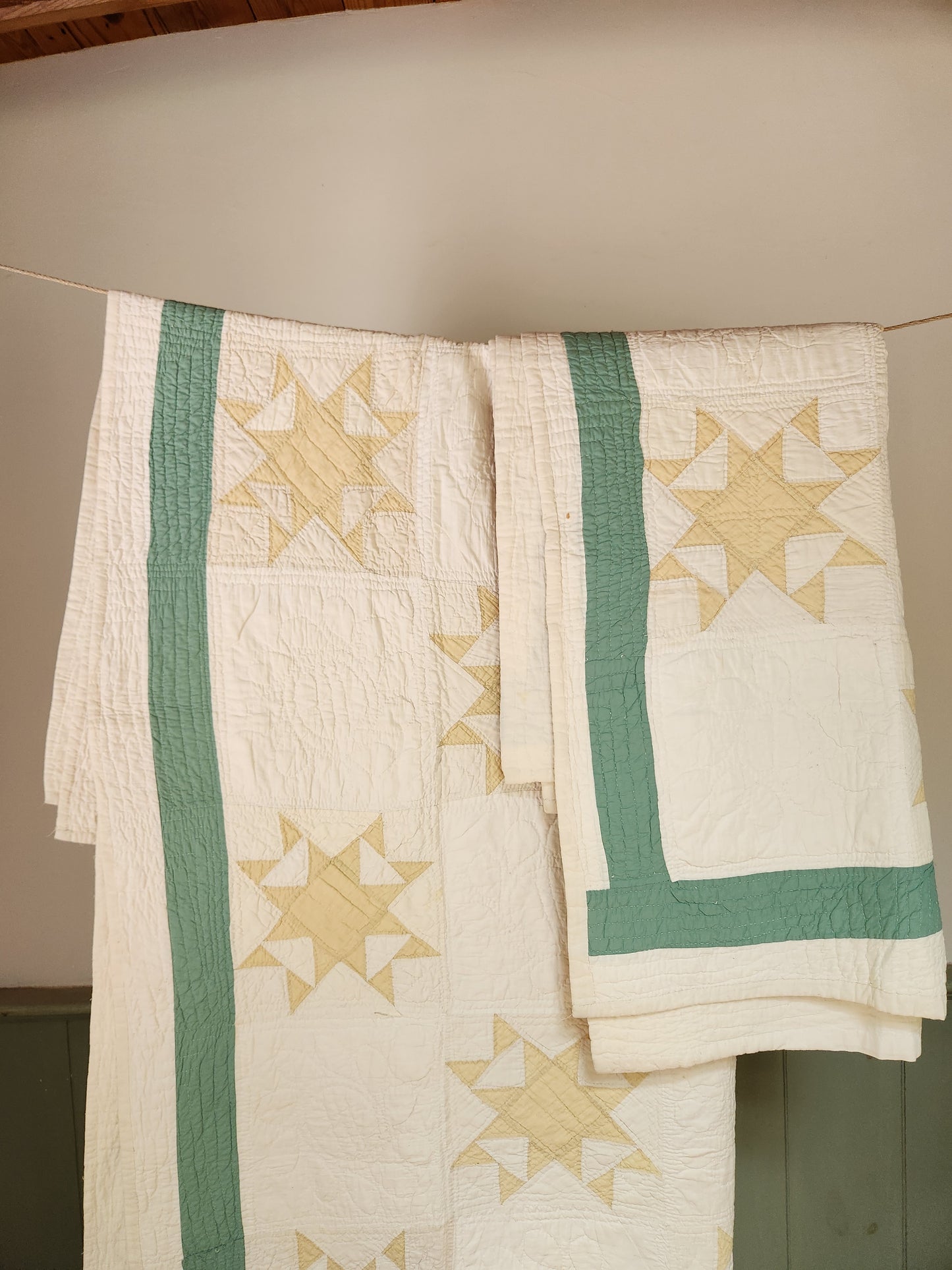 PAIR Of Matching Star Quilts ca 1930