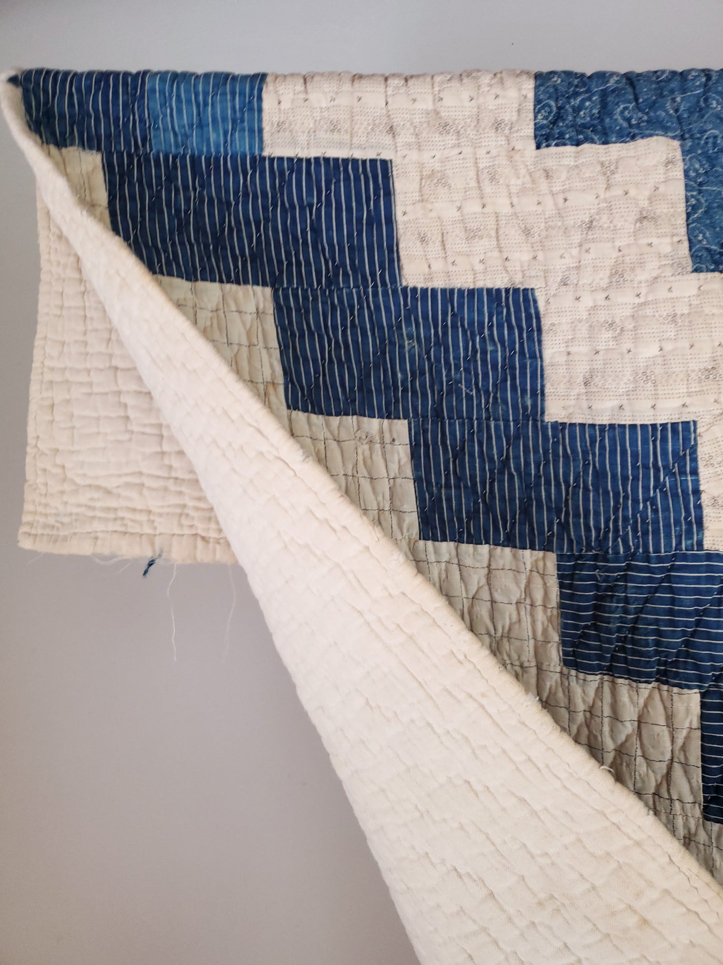 Blue Streak Antique Patchwork Quilt