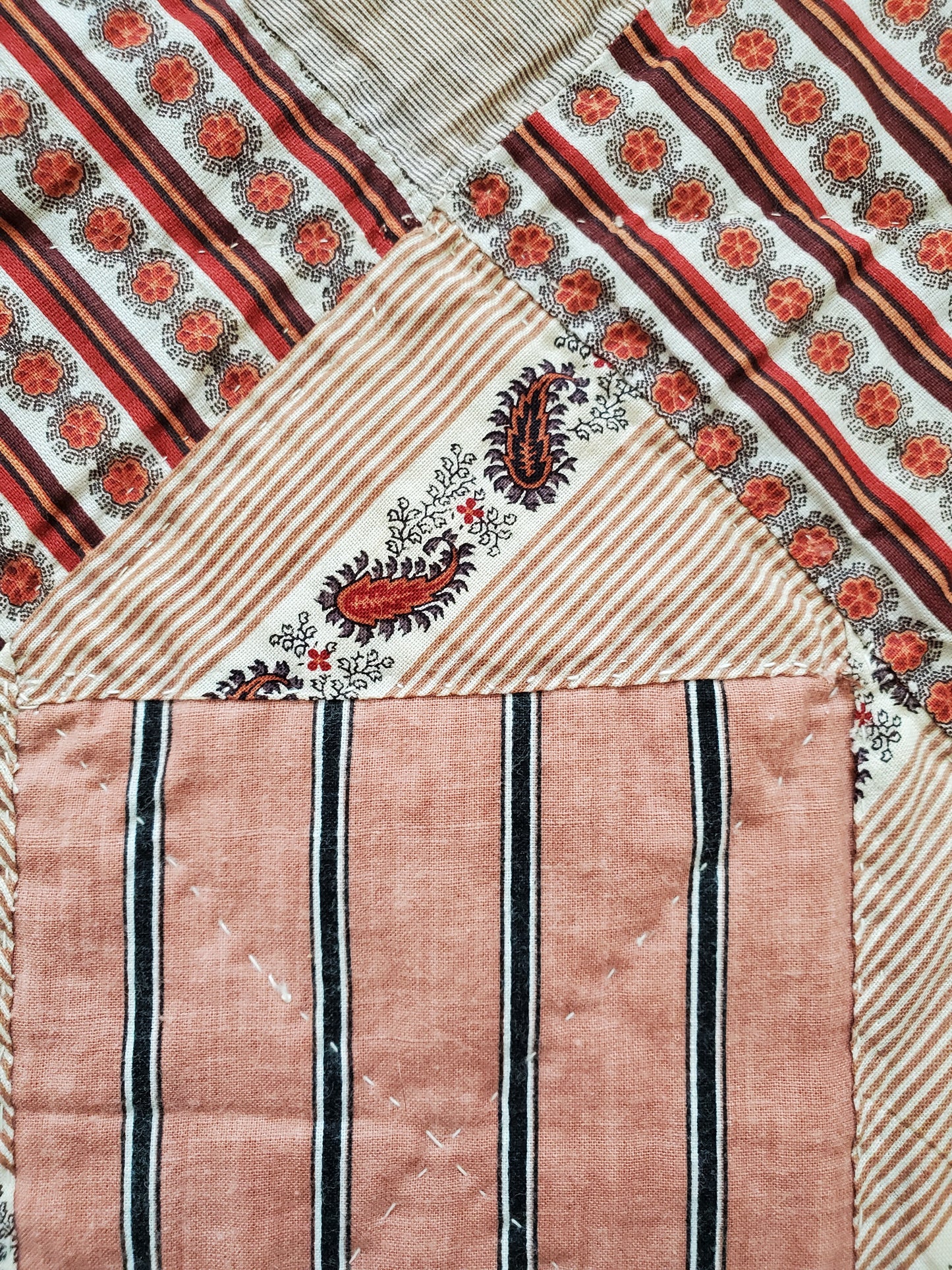 Square in a Square Antique Quilt ca 1870