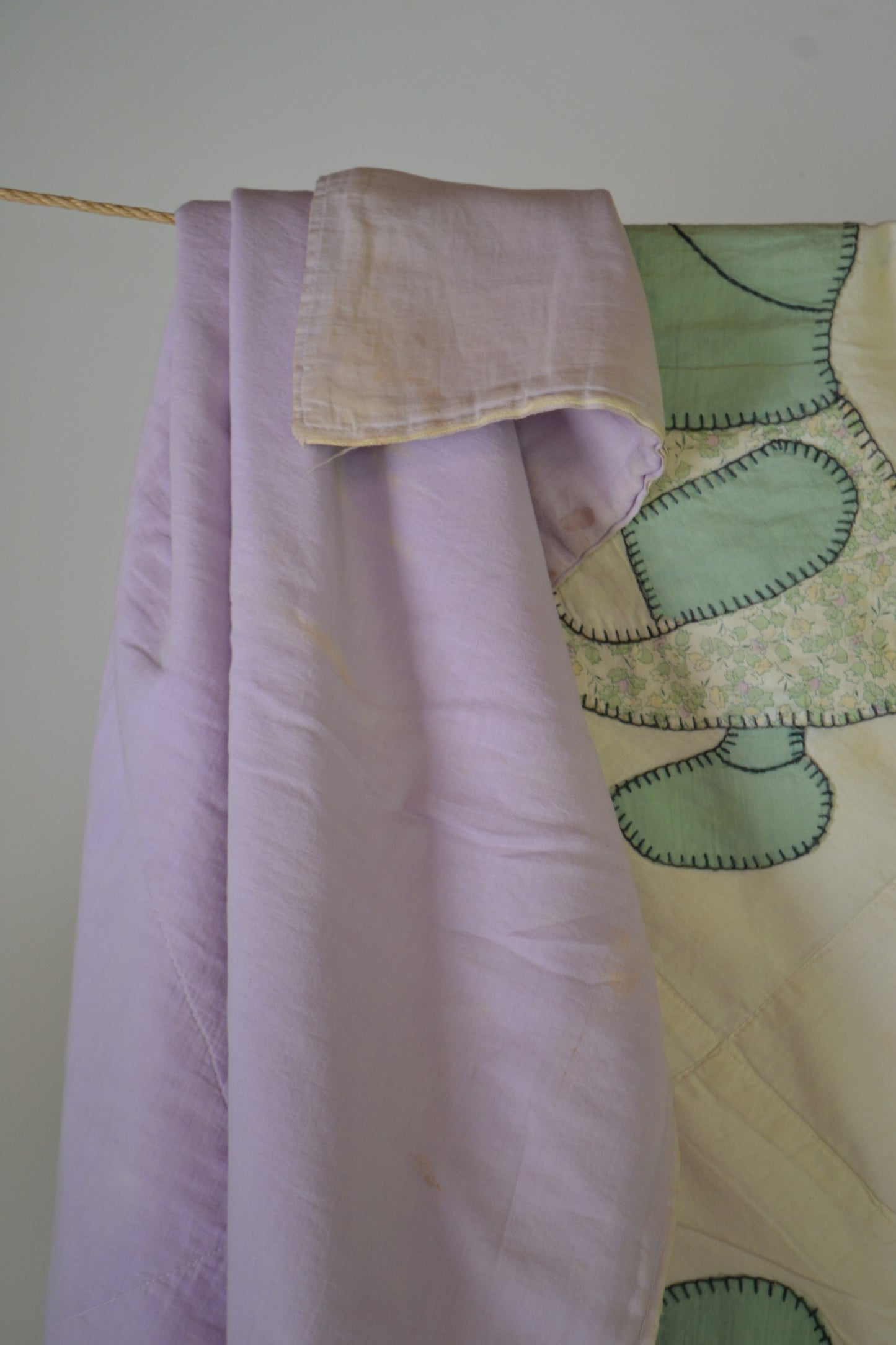 Lavender Vintage Sun Bonnet Sue Coverlet ca 1930