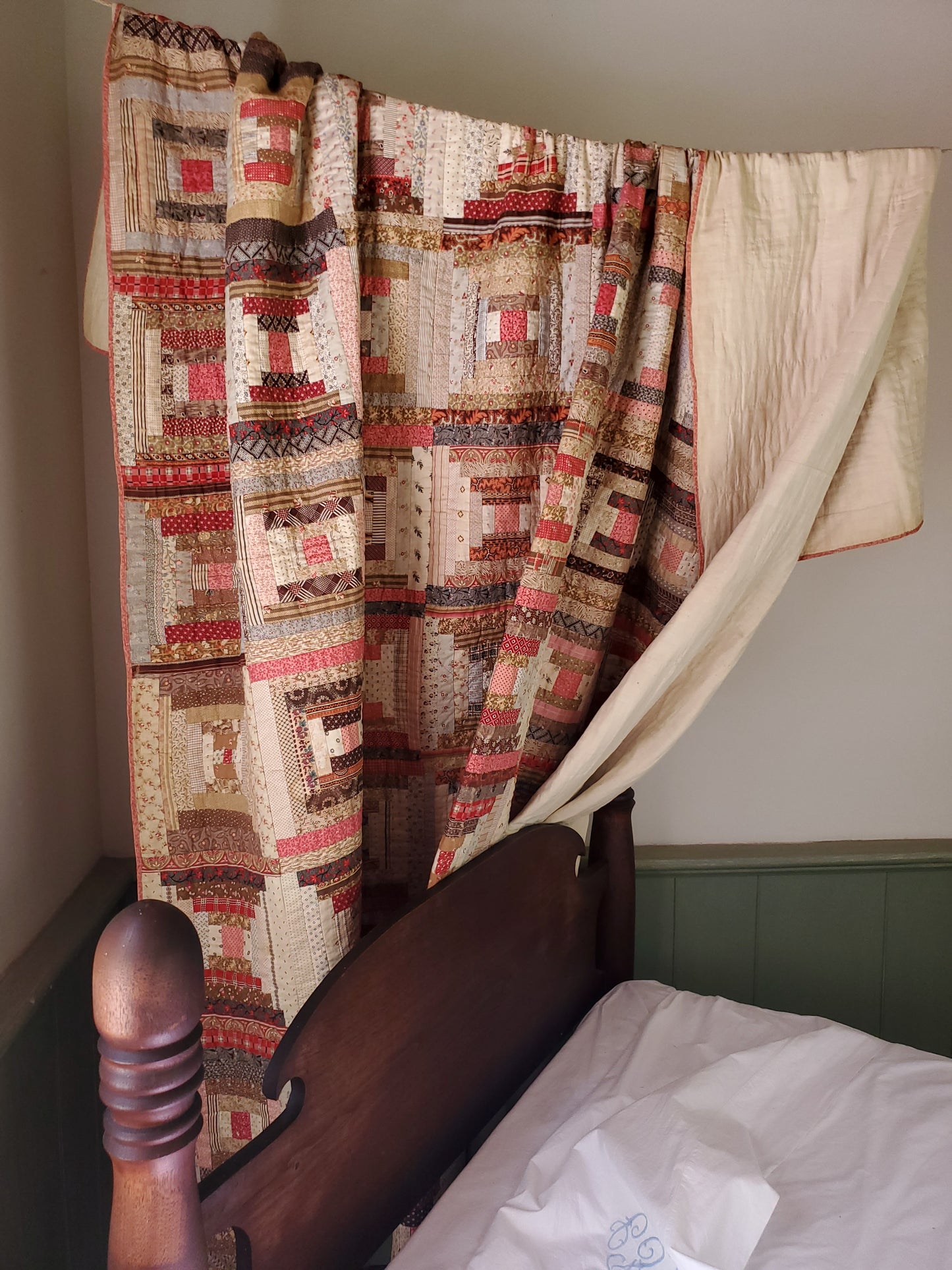 Antique Log Cabin Quilt c1890