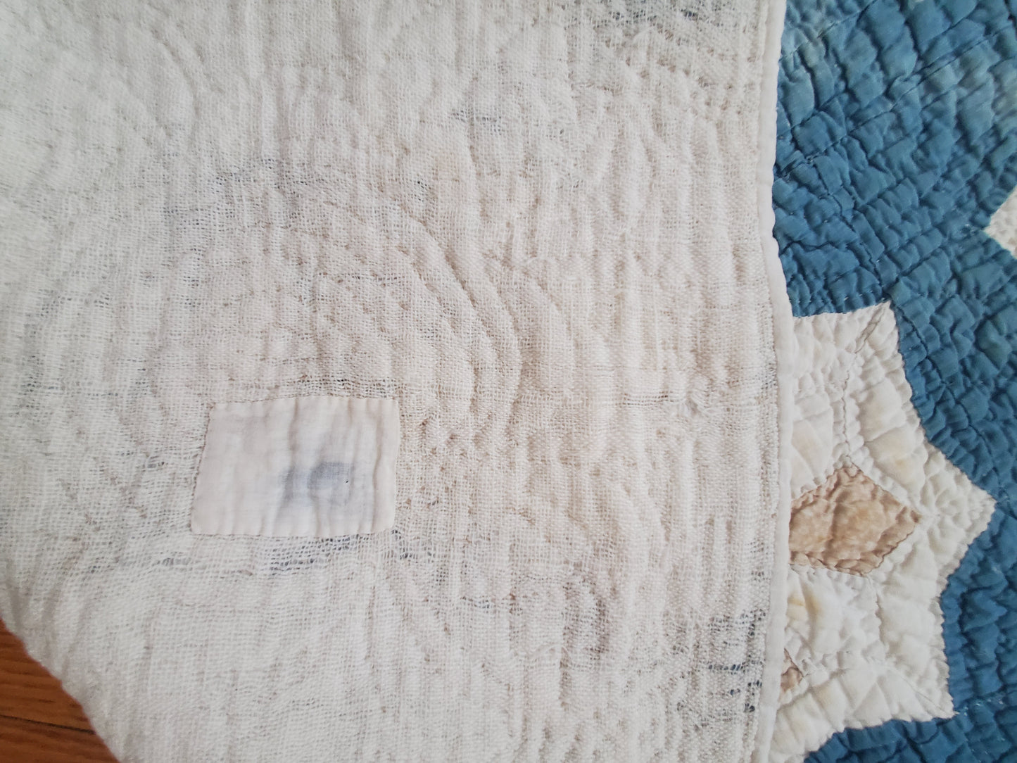 Home Again Blue & White Antique Quilt, ca 1900