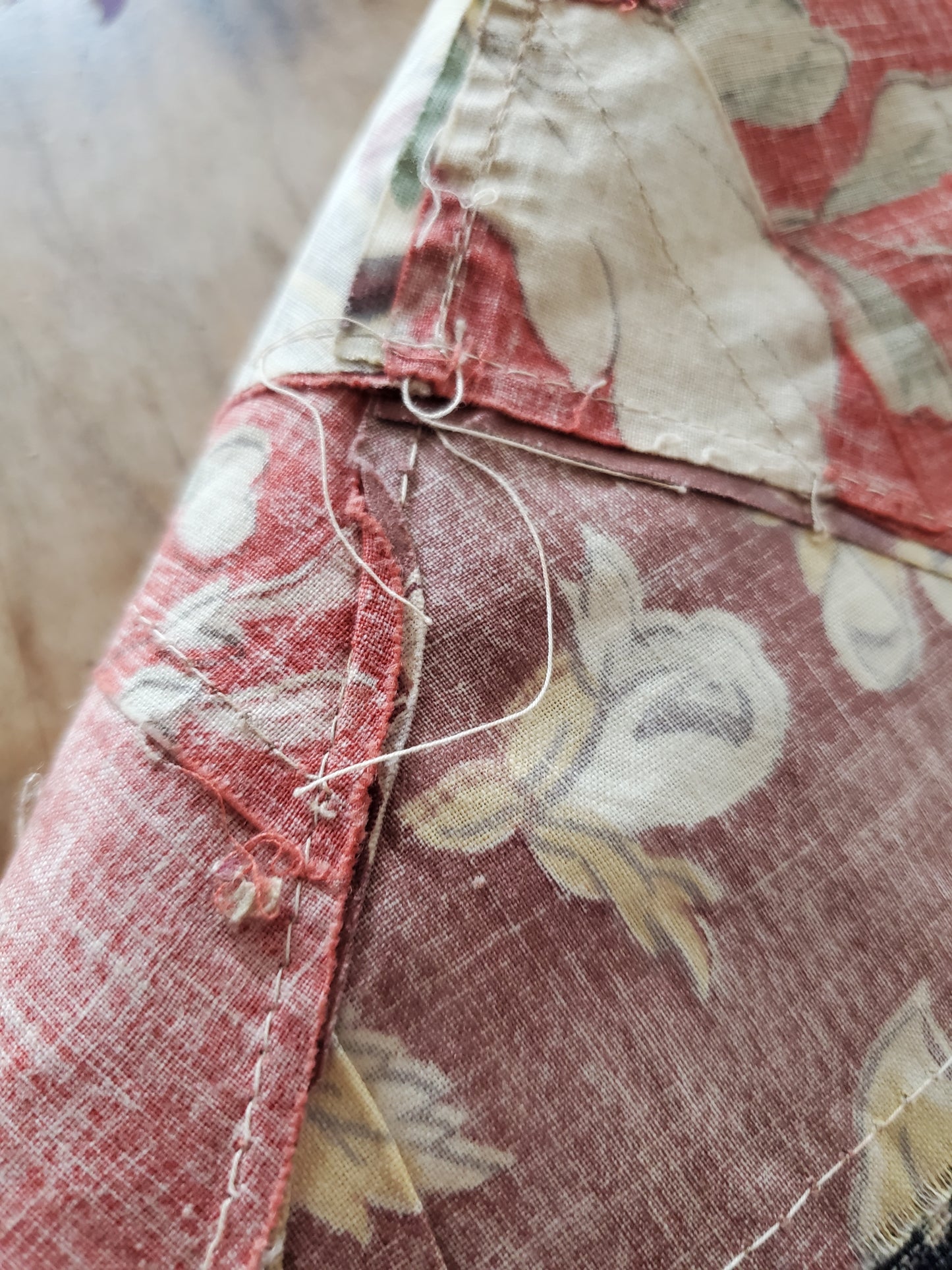 Set of 5 Large Antique Hand Pieced Quilt Blocks