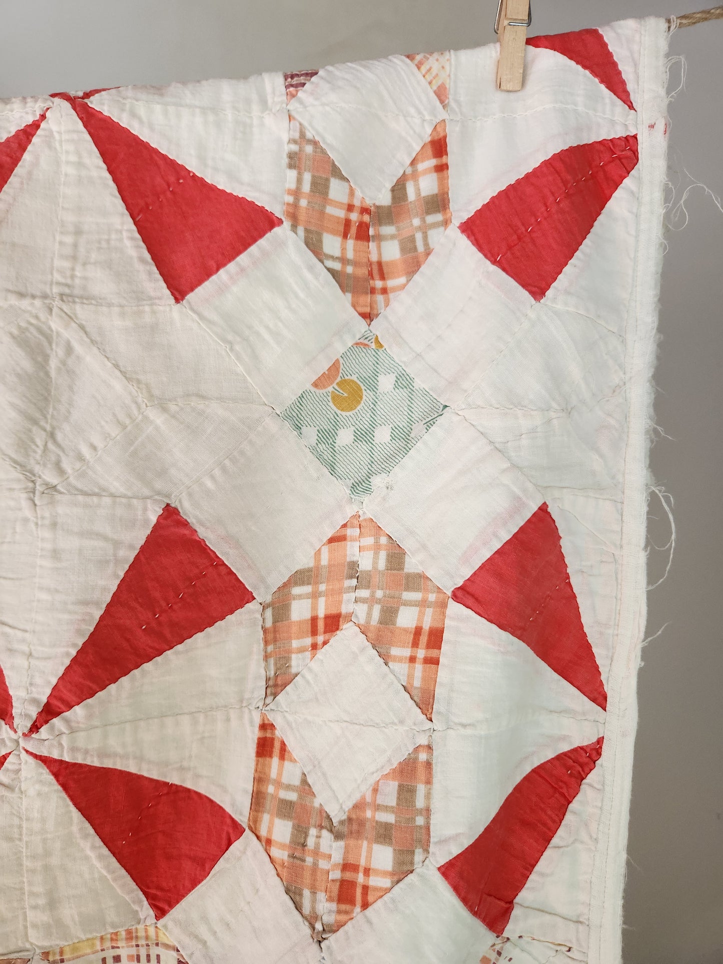 Vintage Pinwheel Picnic Quilt c1940