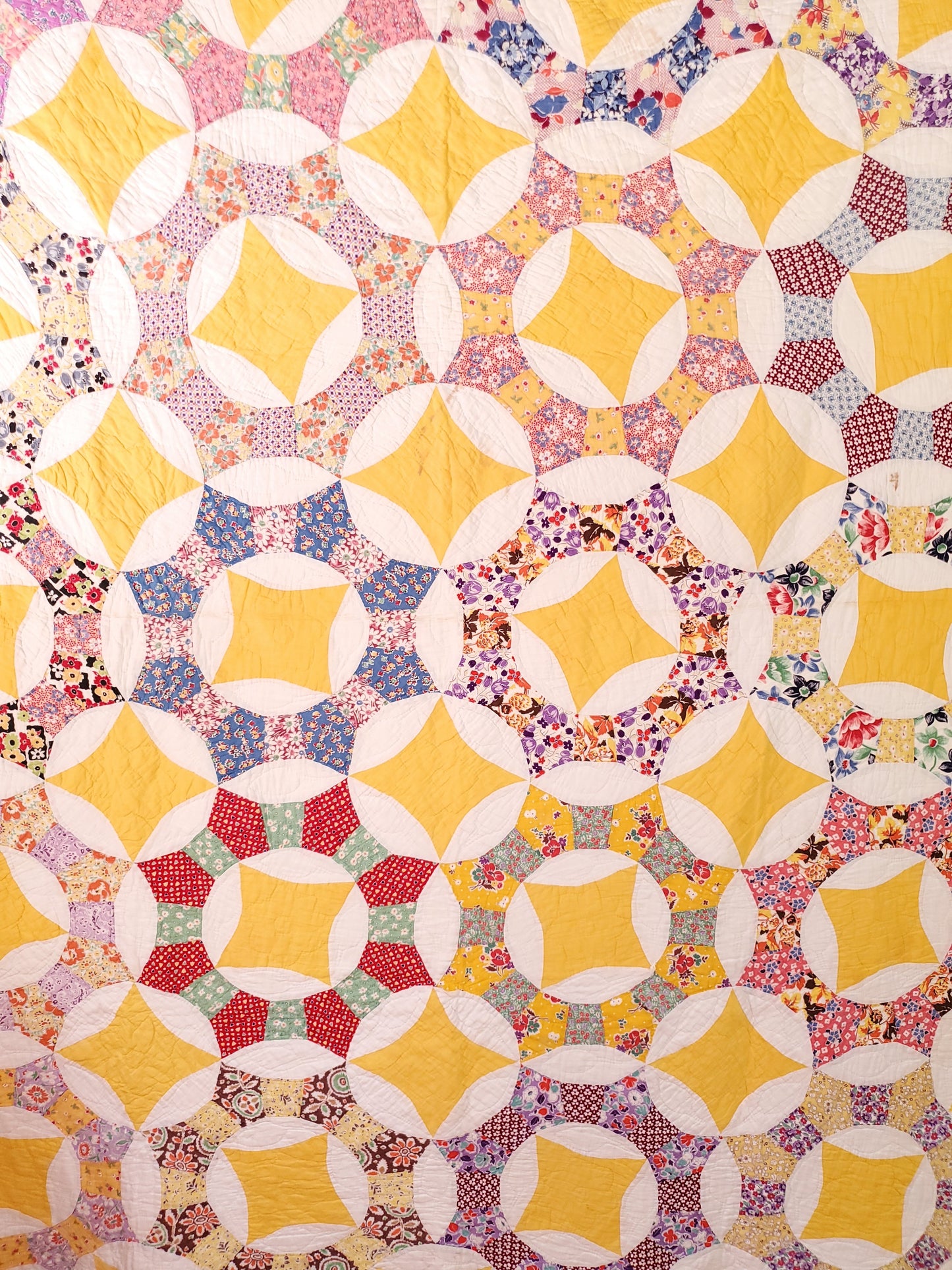 Vintage Feed Sack Ceasar's Crown Quilt