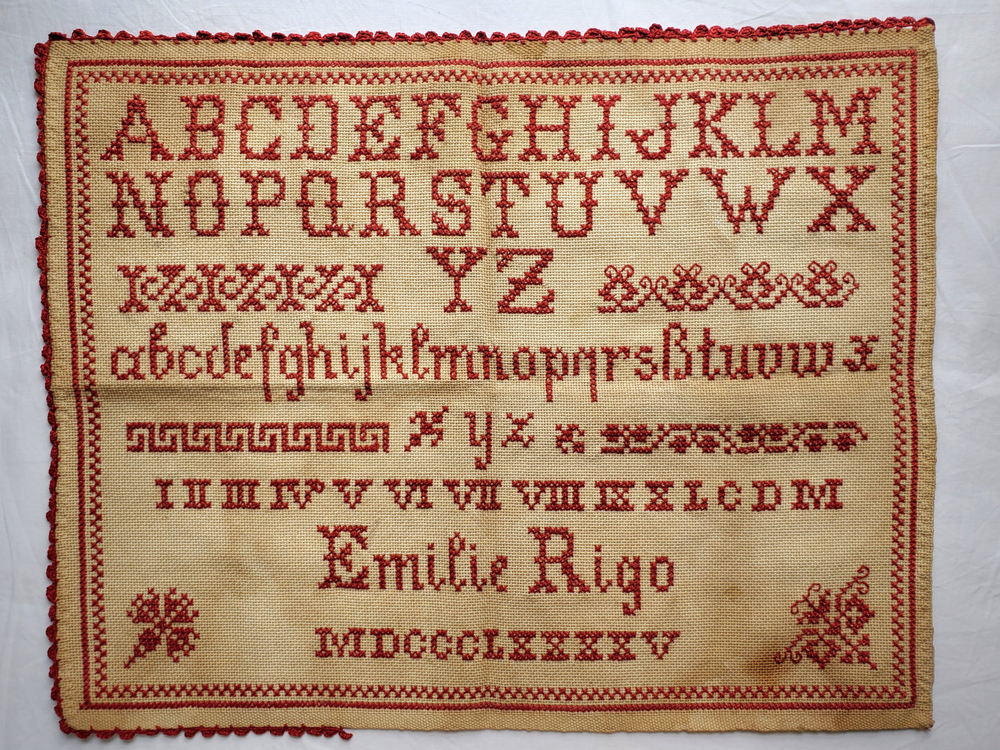 1885 Cross Stitch Sampler