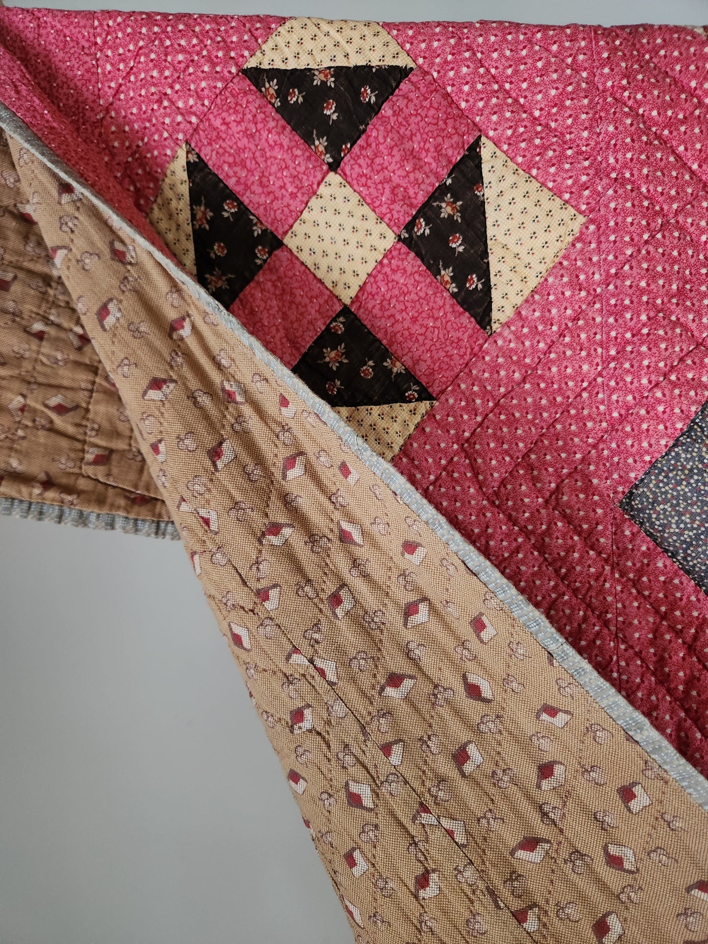 19th Century Pink Patchwork Quilt
